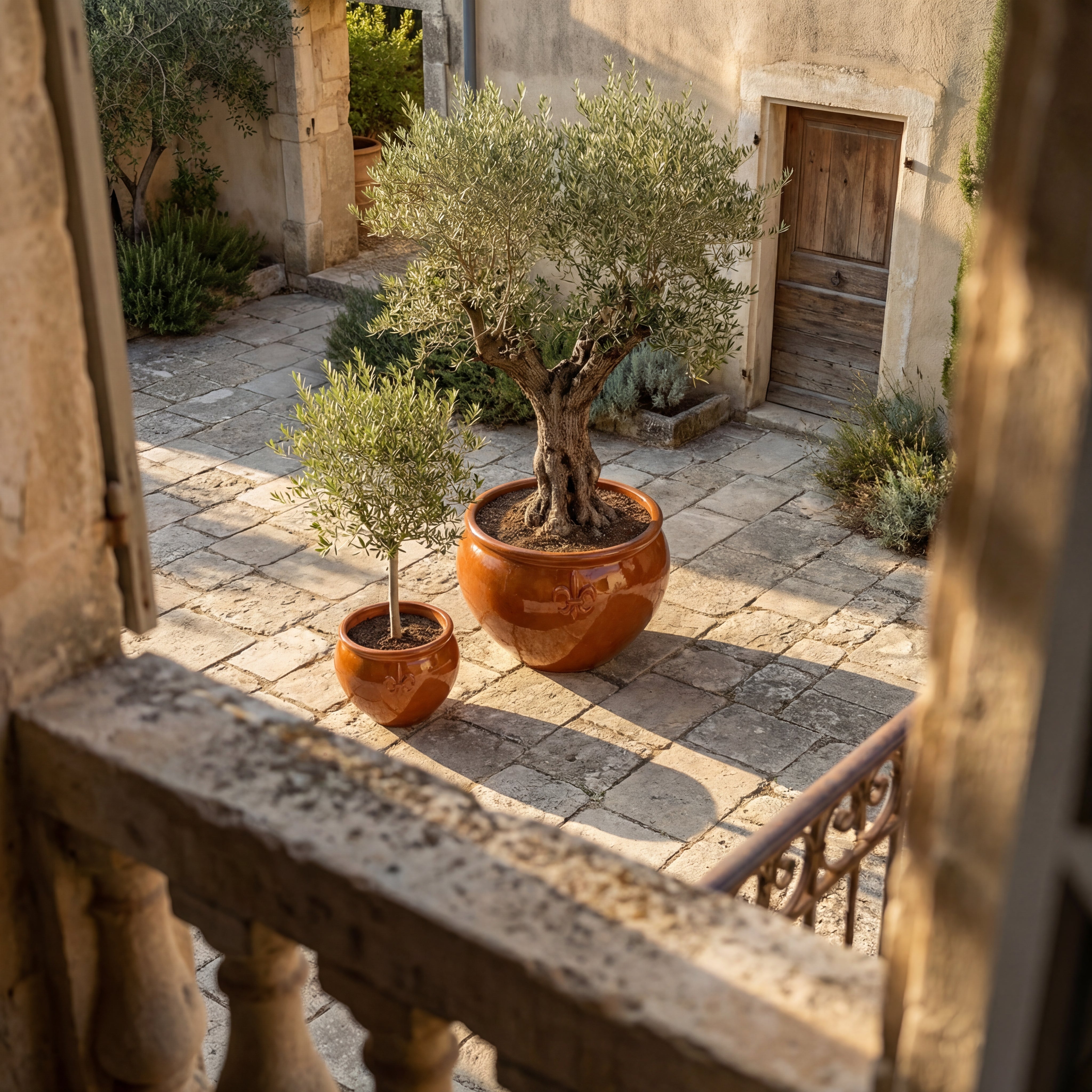 Keramický květináč Clovis - Tropicky oranžová