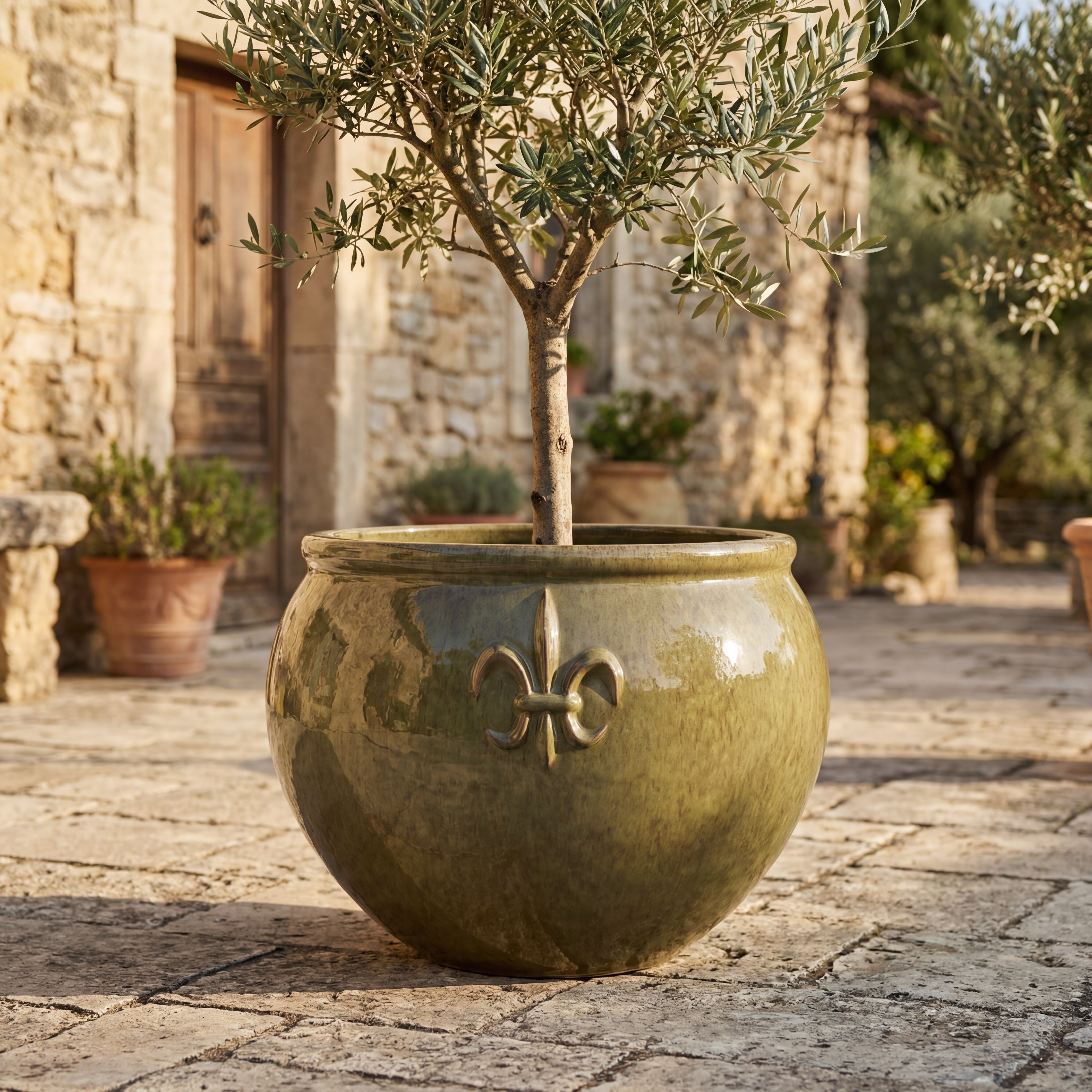 Keramický květináč Clovis - Nefrit