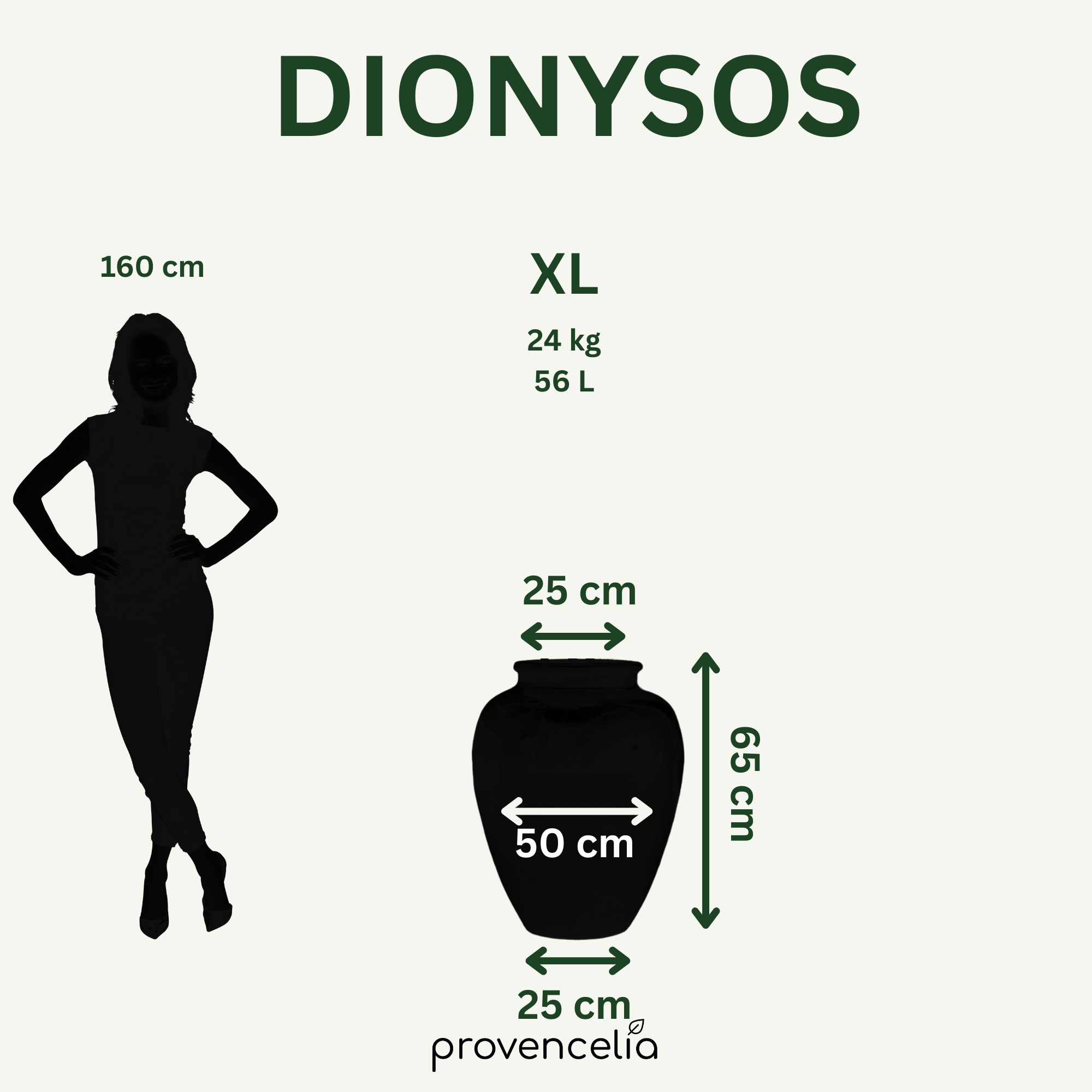 Größenvergleich Keramik-Pflanzkübel DIONYSOS Tropicky červená – Größen M bis XXL