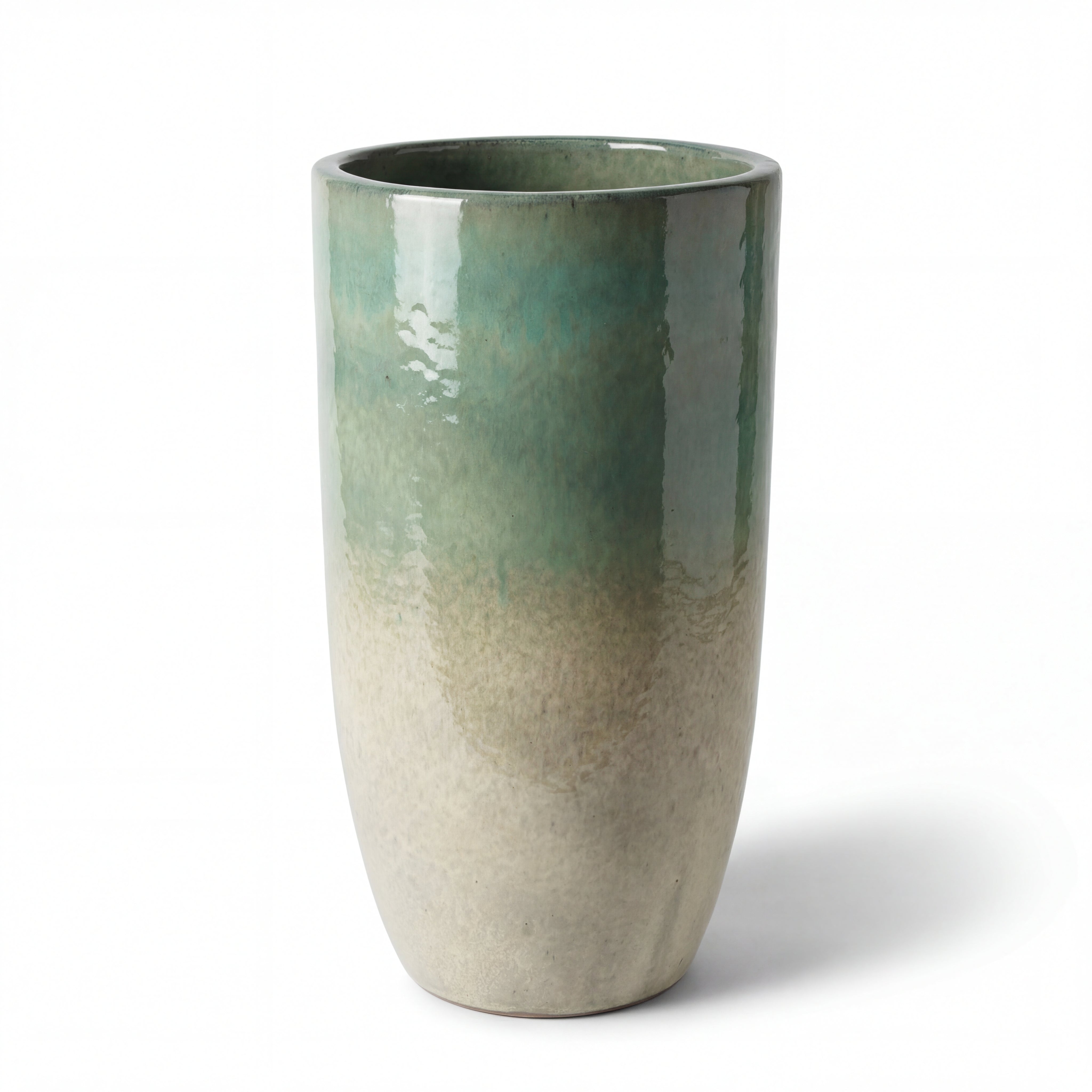 Vysoký keramický květináč Eiffel2 - Letná mlha – ručně vyráběný květináč