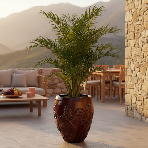 XXL Keramik-Blumentopf GAIA - Ziegelrot