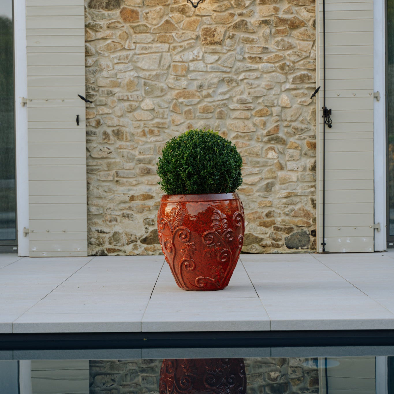 Keramický květináč Gaia - Podzimní Oranžová - Provencelia.cz