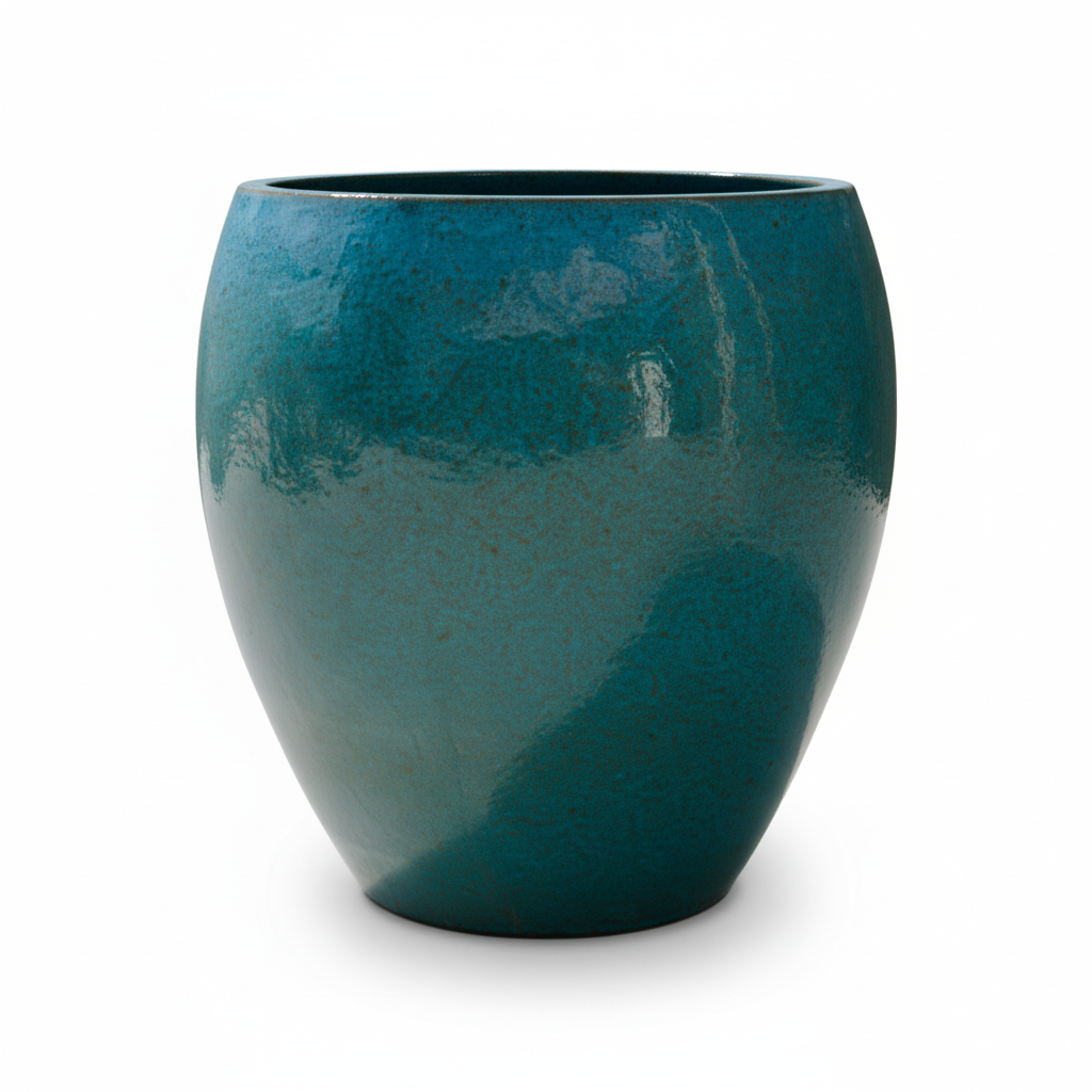 Keramik-Blumentopf LAFONTAINE - Stahlblau