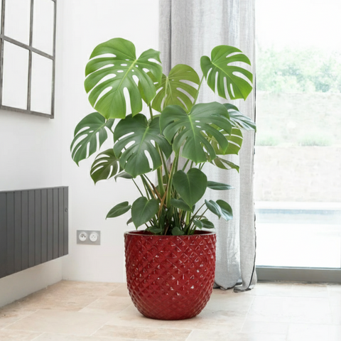 Keramik-Blumentopf MARS - Imperialrot