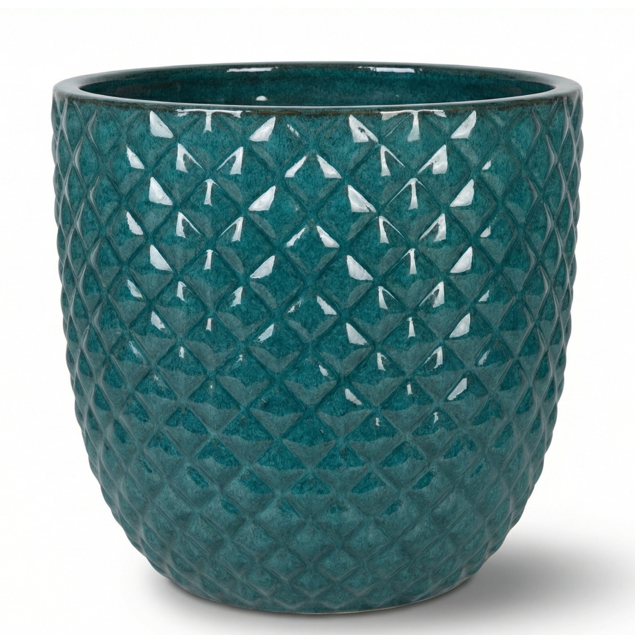 Keramik-Pflanzkübel MARS - Petrolblau