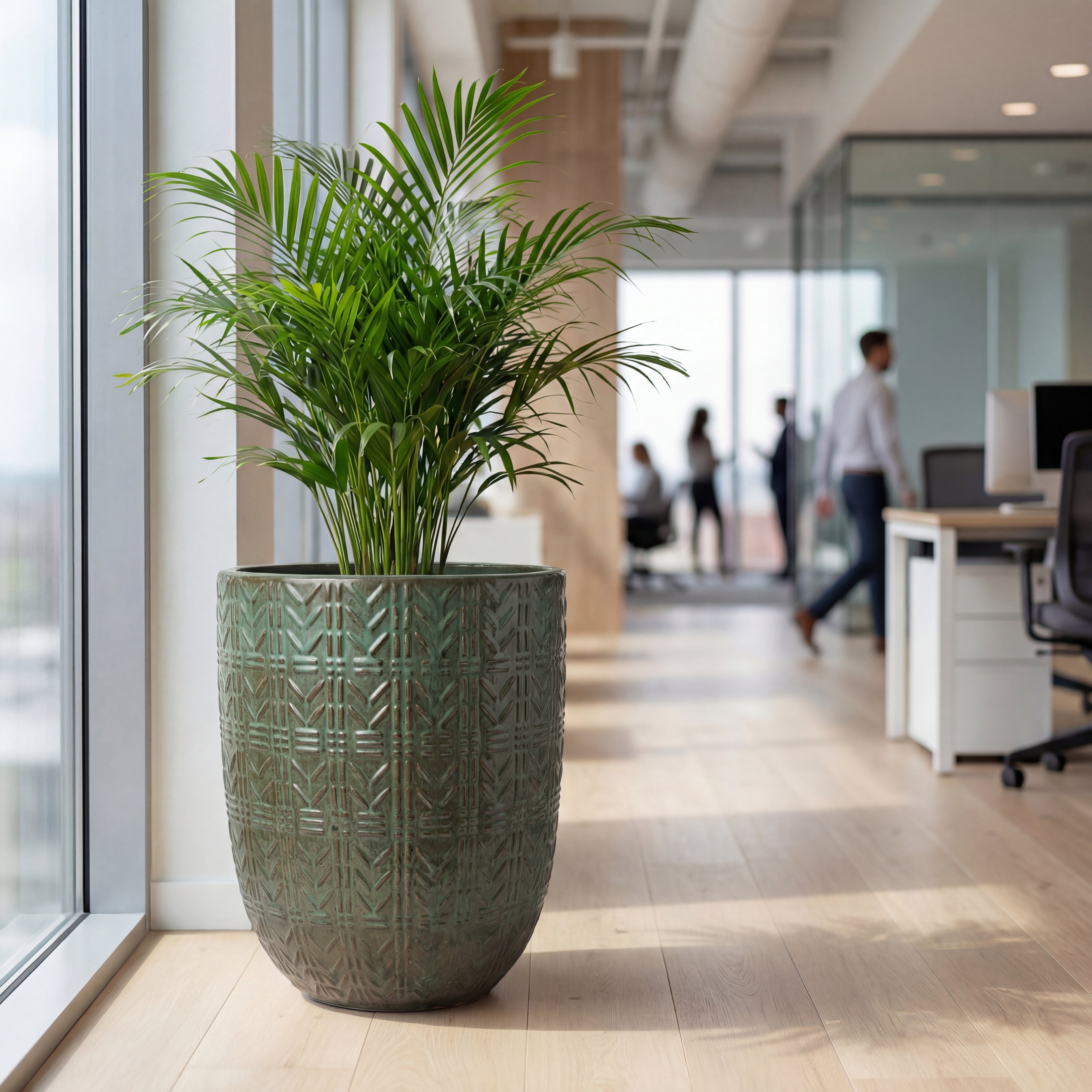 Keramicky květináč Mercure - Mlhavě zelený