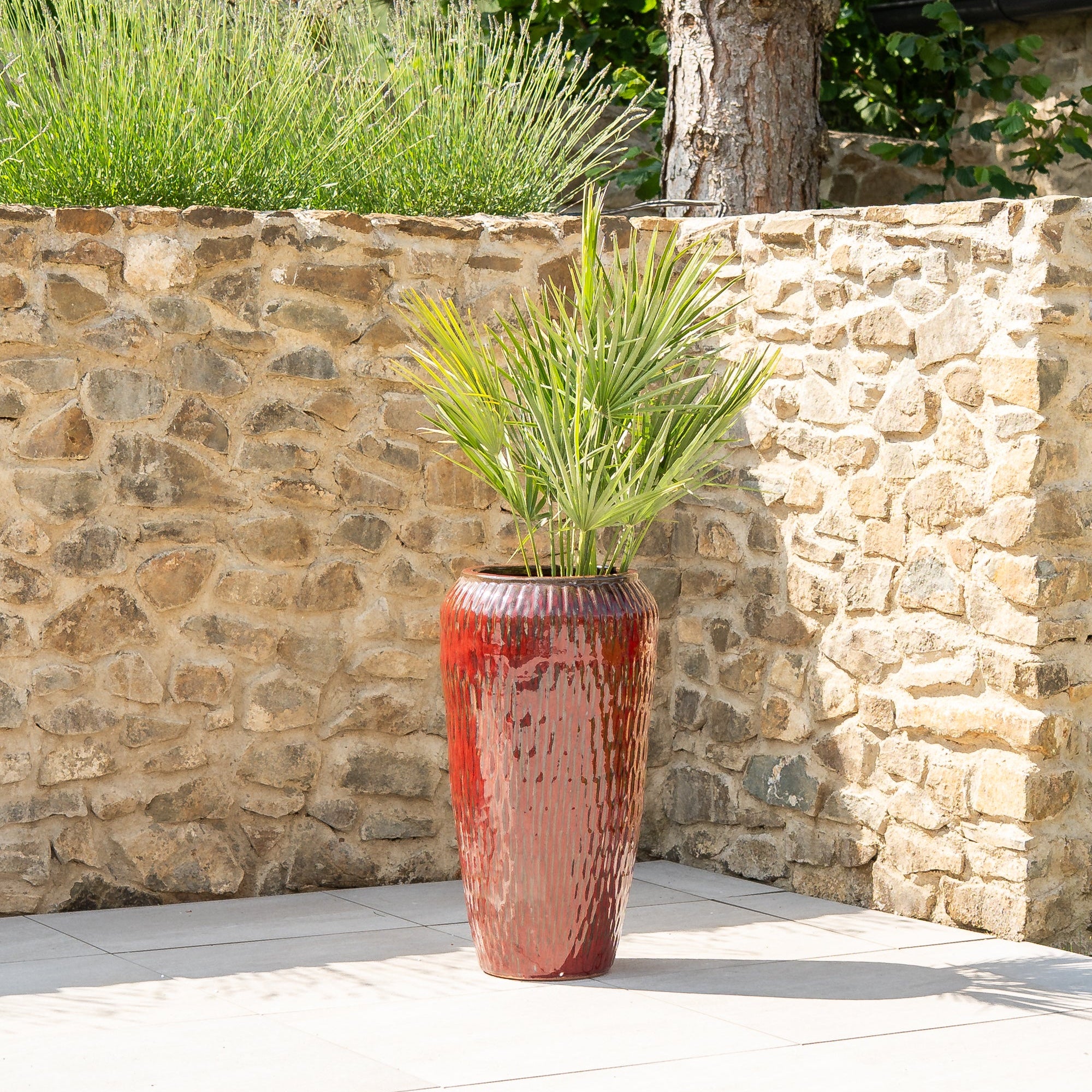 Blumentopf POMPADOUR Cihlově červený – handgefertigte Keramik, XXL bis 68 cm