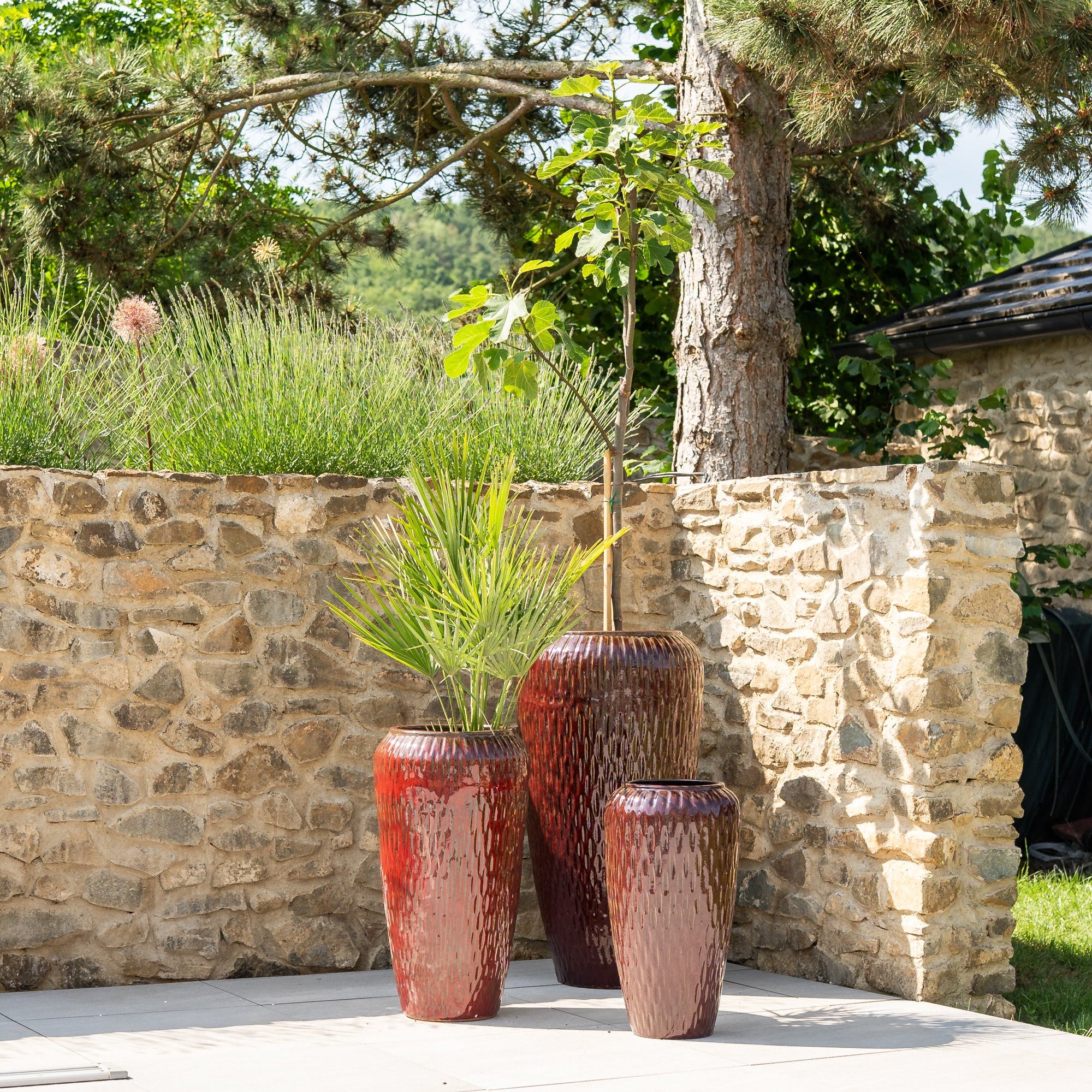 Keramik-Blumentopf POMPADOUR - Ziegelrot