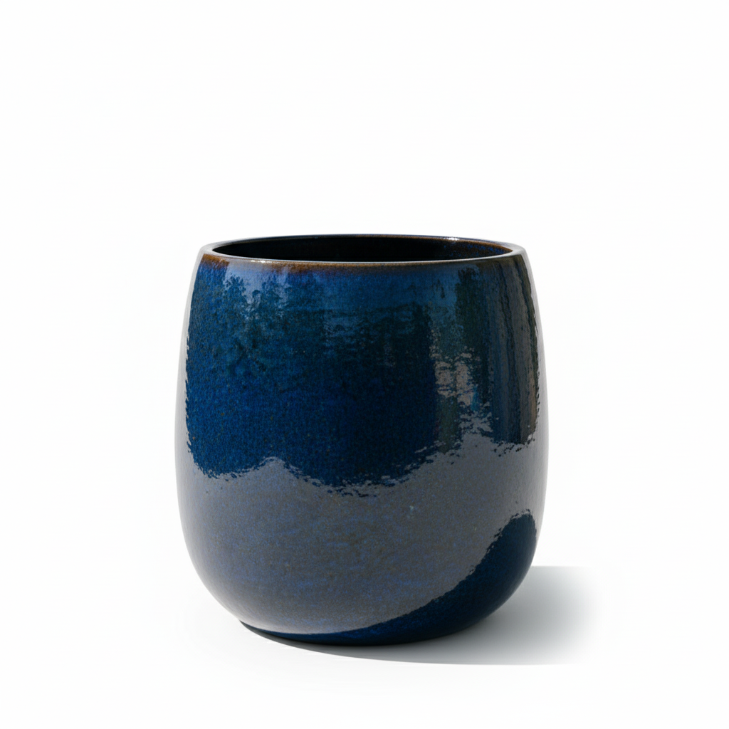 Keramik-Blumentopf SOCRATE - Meeresblau