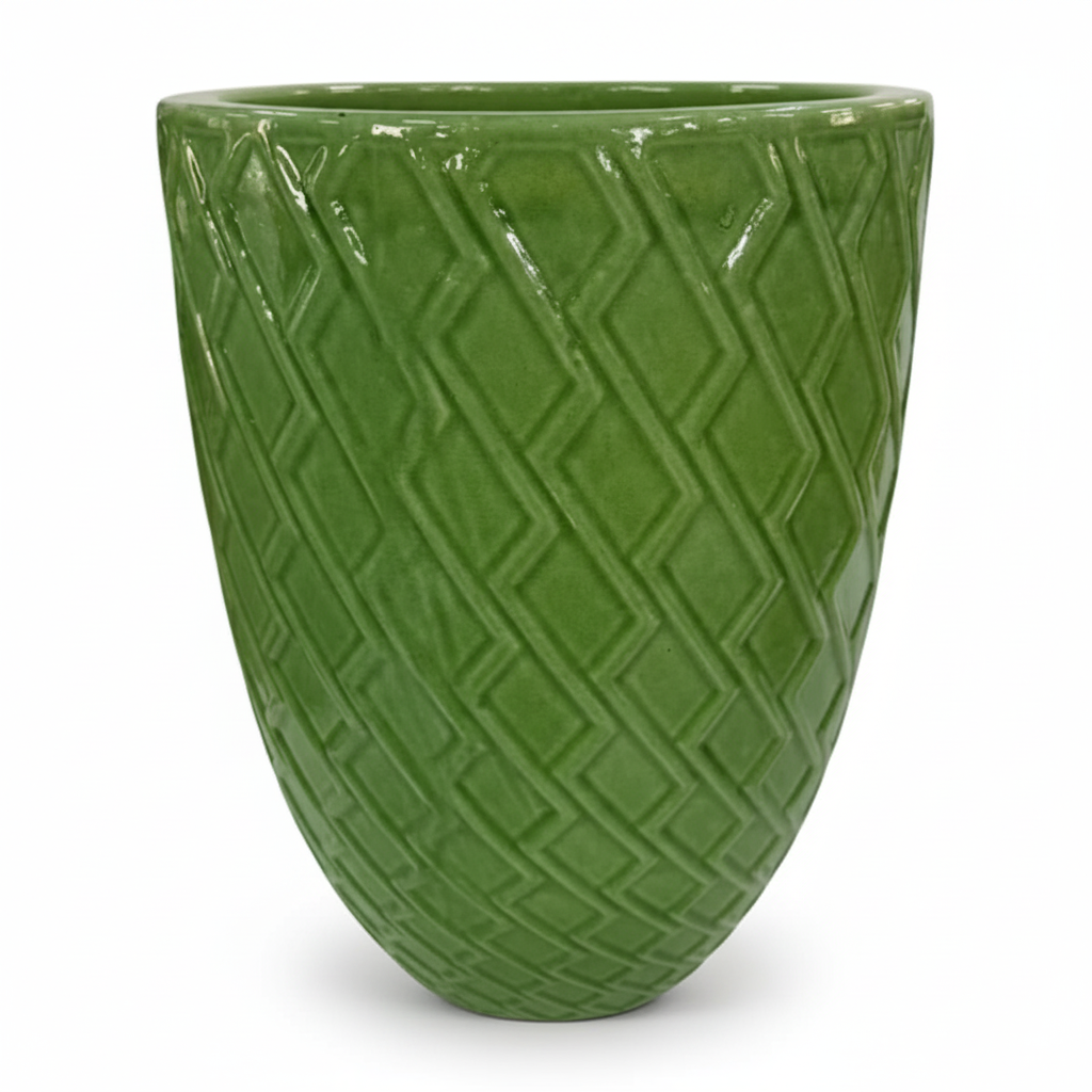 Großer Keramik-Pflanzkübel ZEUS - Apfelgrün