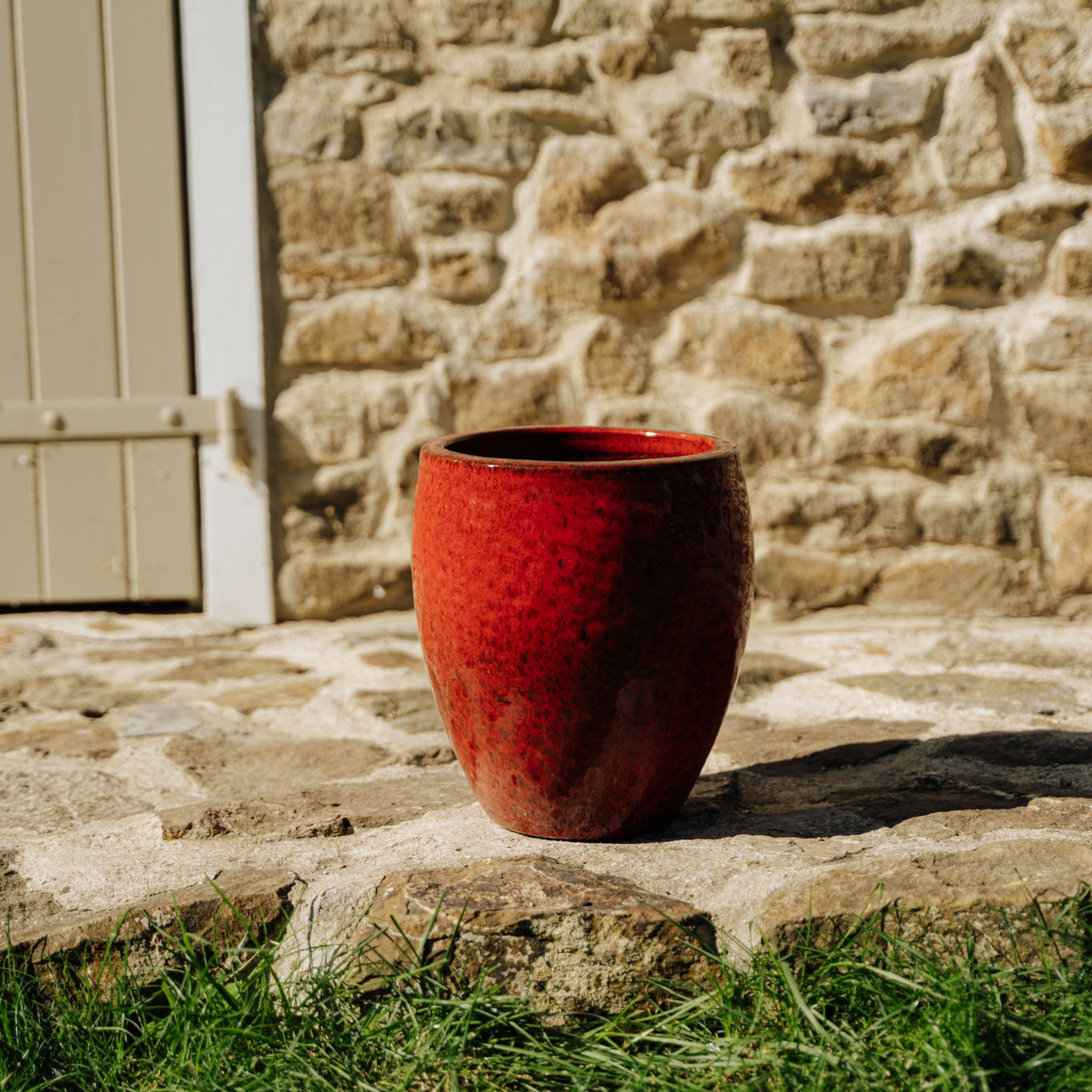 Keramik-Blumentopf LAFONTAINE – Tropenrot