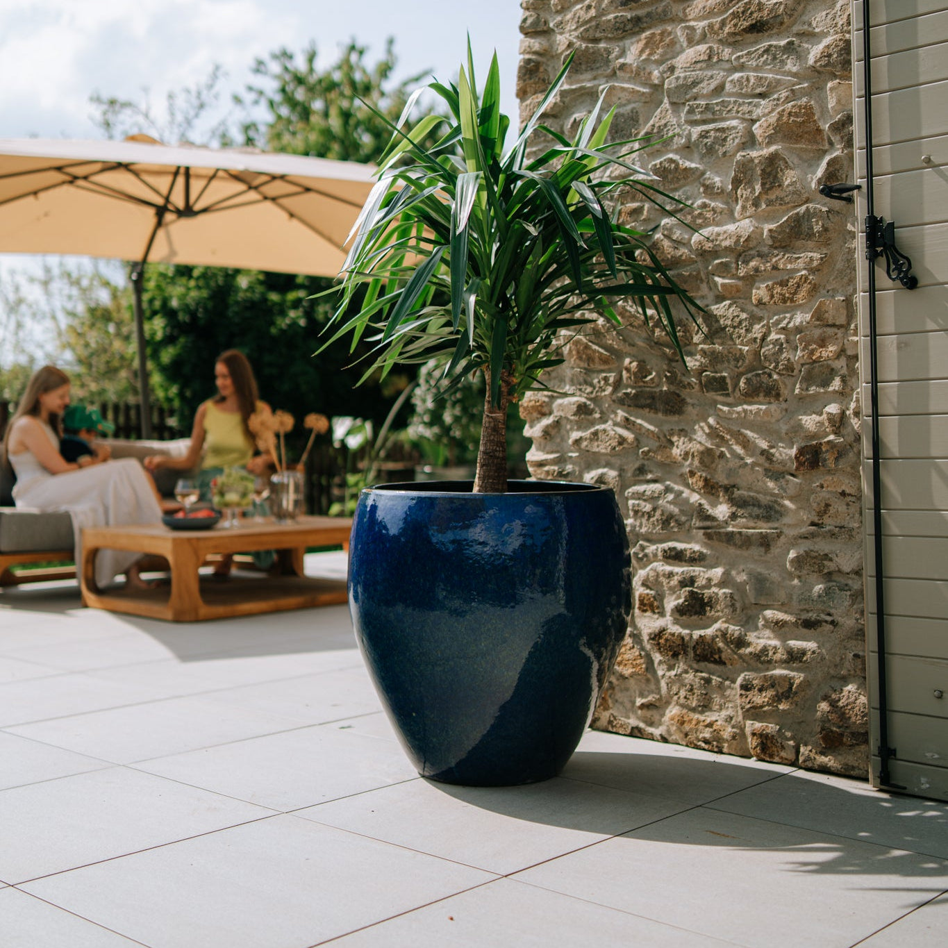 Keramický květináč LAFONTAINE - Mořsky modrá