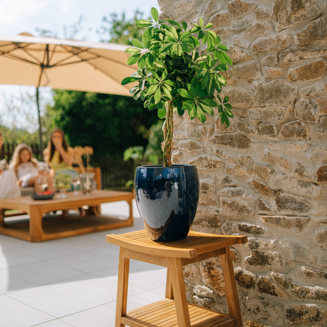 Keramický květináč LAFONTAINE - Mořsky modrá