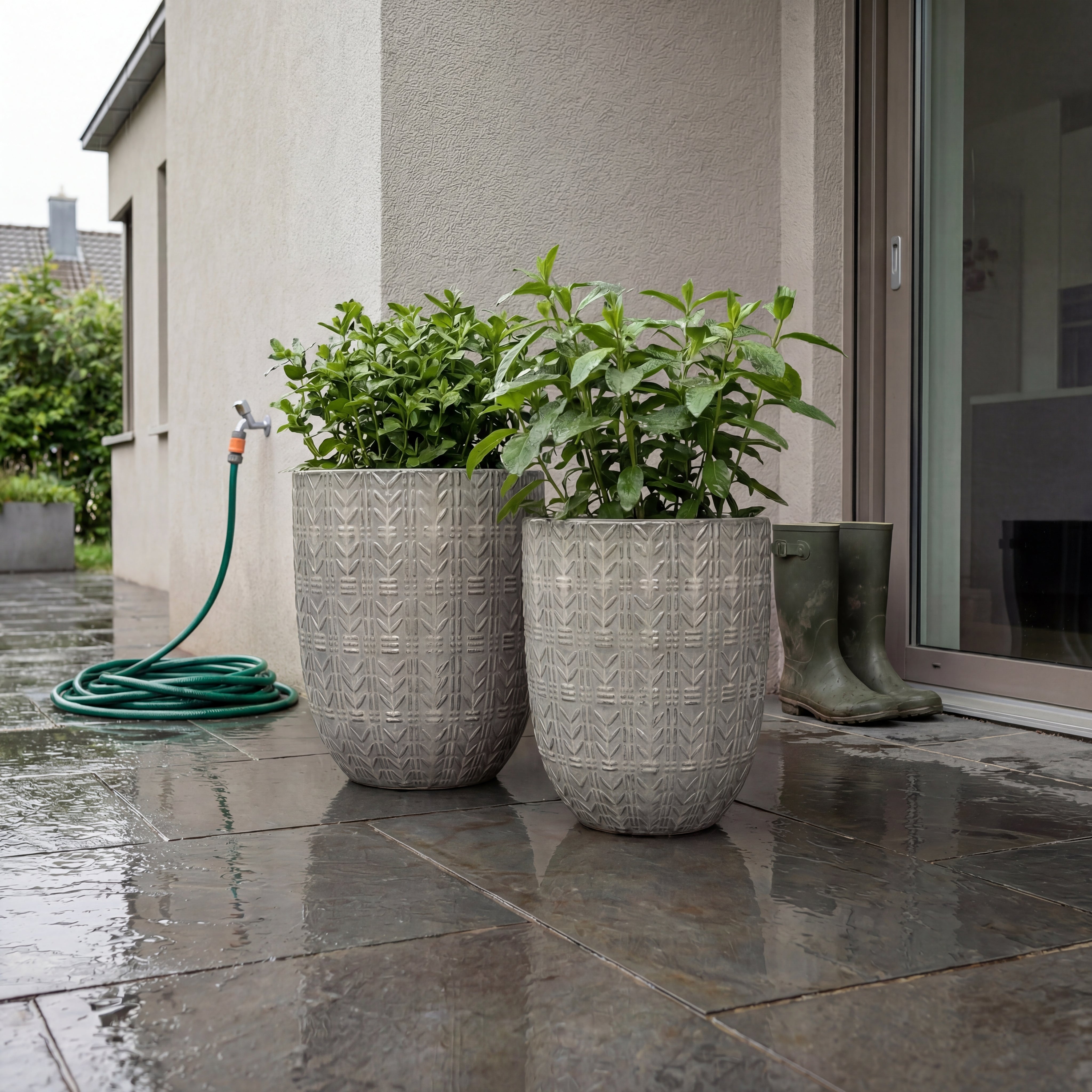 Blumentopf Keramik groß Elfenbein – winterhart für draußen