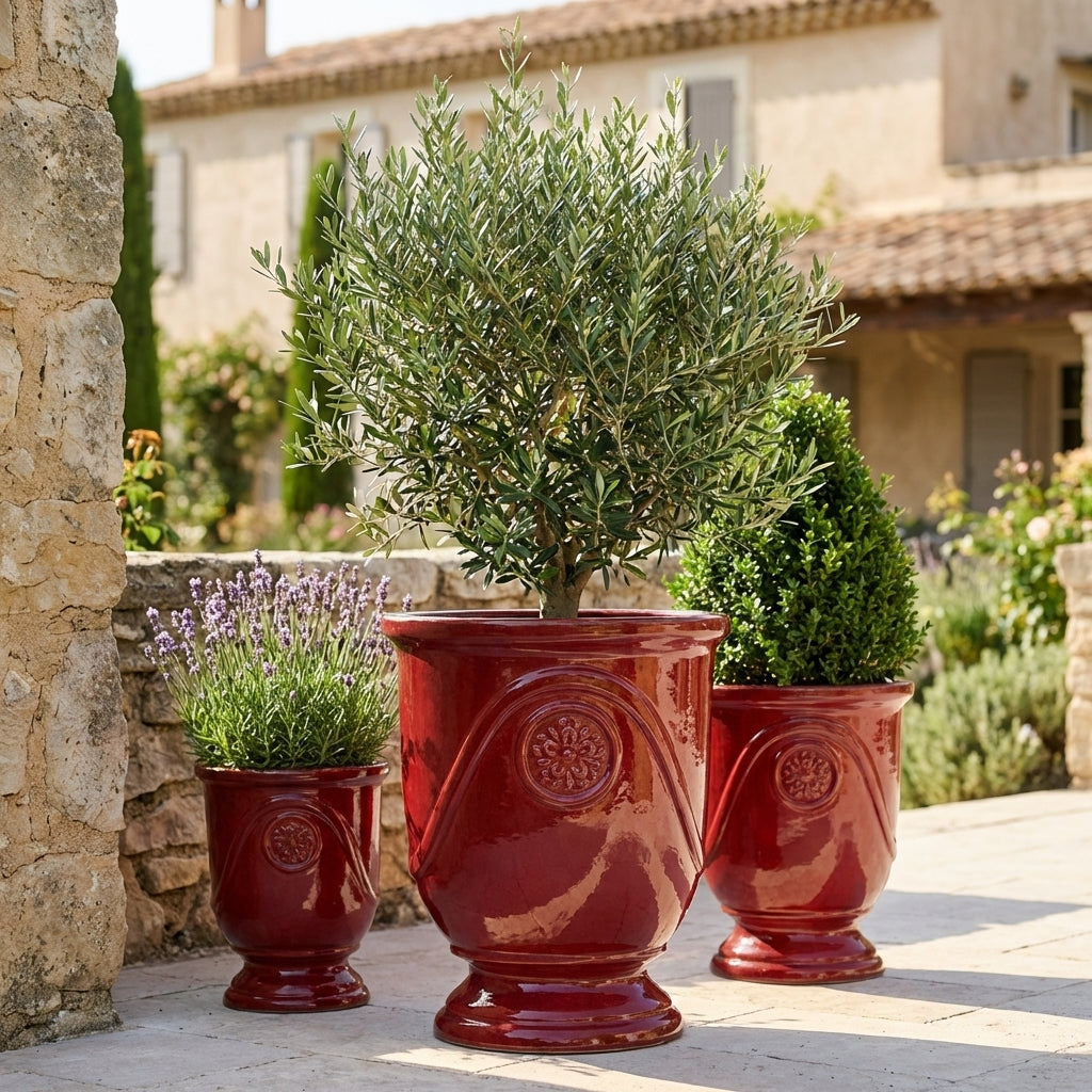 Blumentopf MOLIERE ručně vyráběný glazovaný květináč z terakoty – handgefertigte Keramik, XXL bis 68 cm