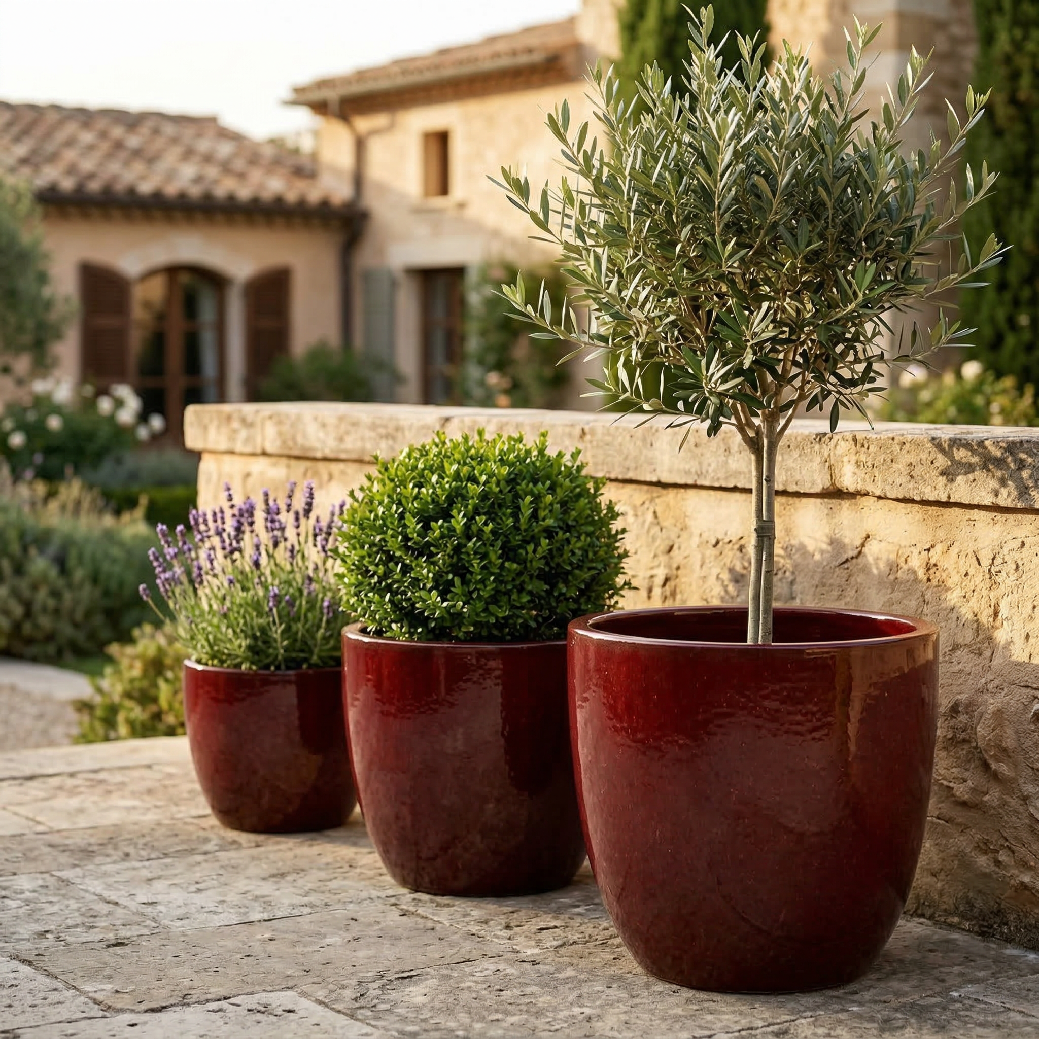 Keramický květináč LANCELOT - Cihlově červená