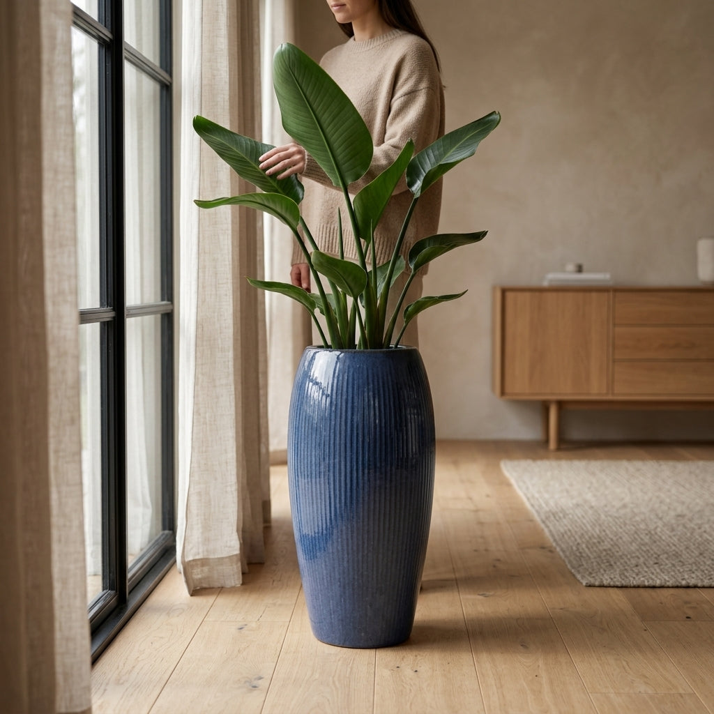 Keramický květináč Milano - Tmavě modrá