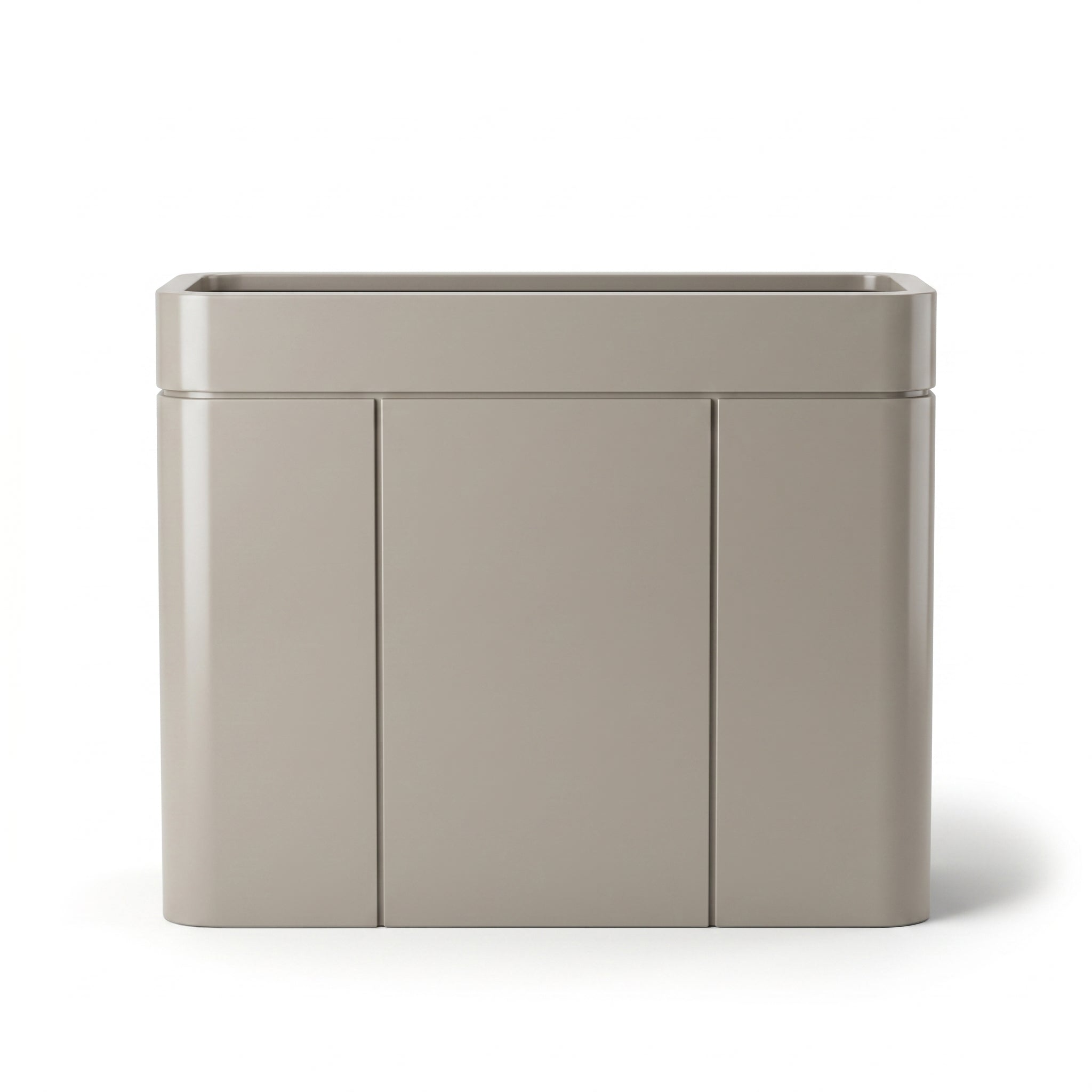 Velký nerezový květináč INFINITY X v barvě šampaňská, velikost XXXL 120 x 120 x 100 cm, na čistě bílém pozadí.