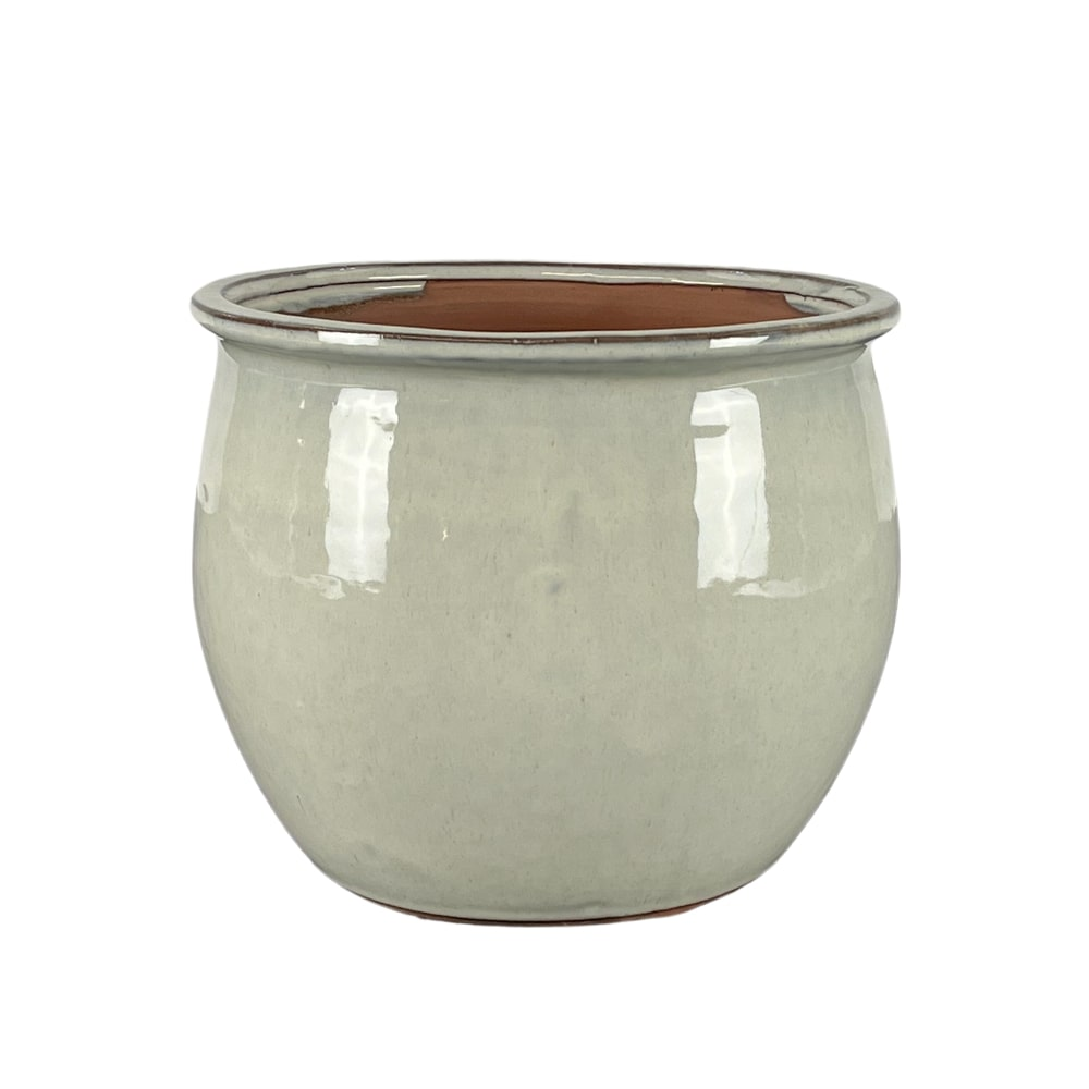Keramik-Pflanzkübel NEWTON – Cremefarben, S (21 cm x 23 cm)
