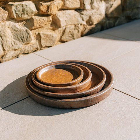 Untersetzer für Blumentopf - Rostoptik