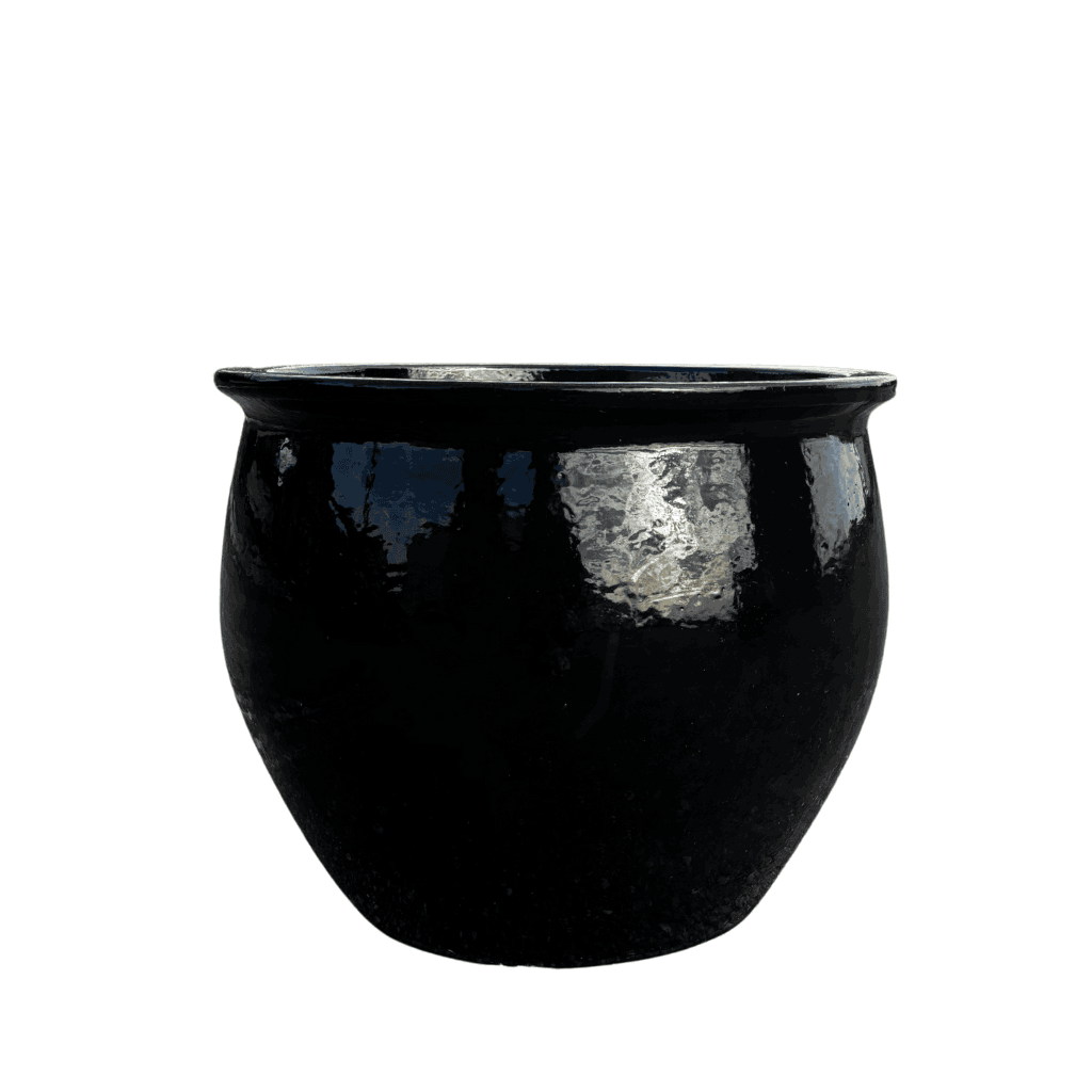 Keramik-Pflanzkübel NEWTON – Schwarz, M (34 cm x 28 cm)