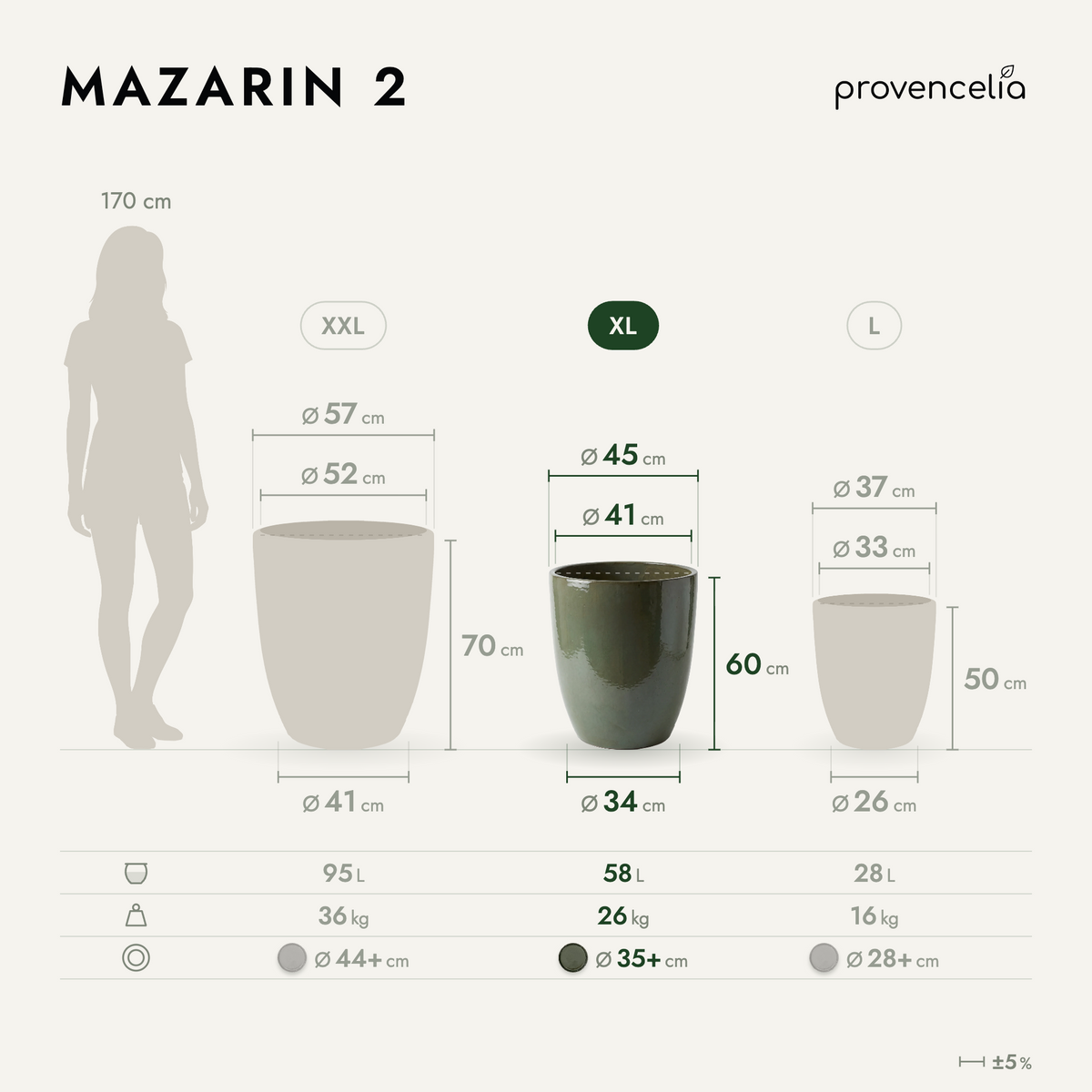 MAZARIN 2 XL – Maße