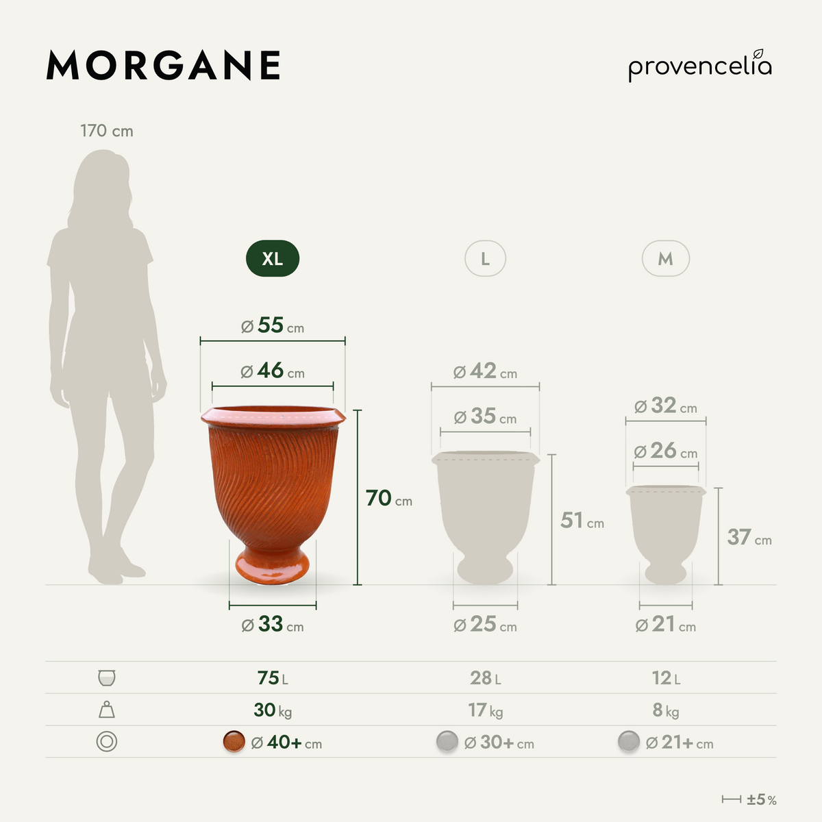 MORGANE XL – Maße
