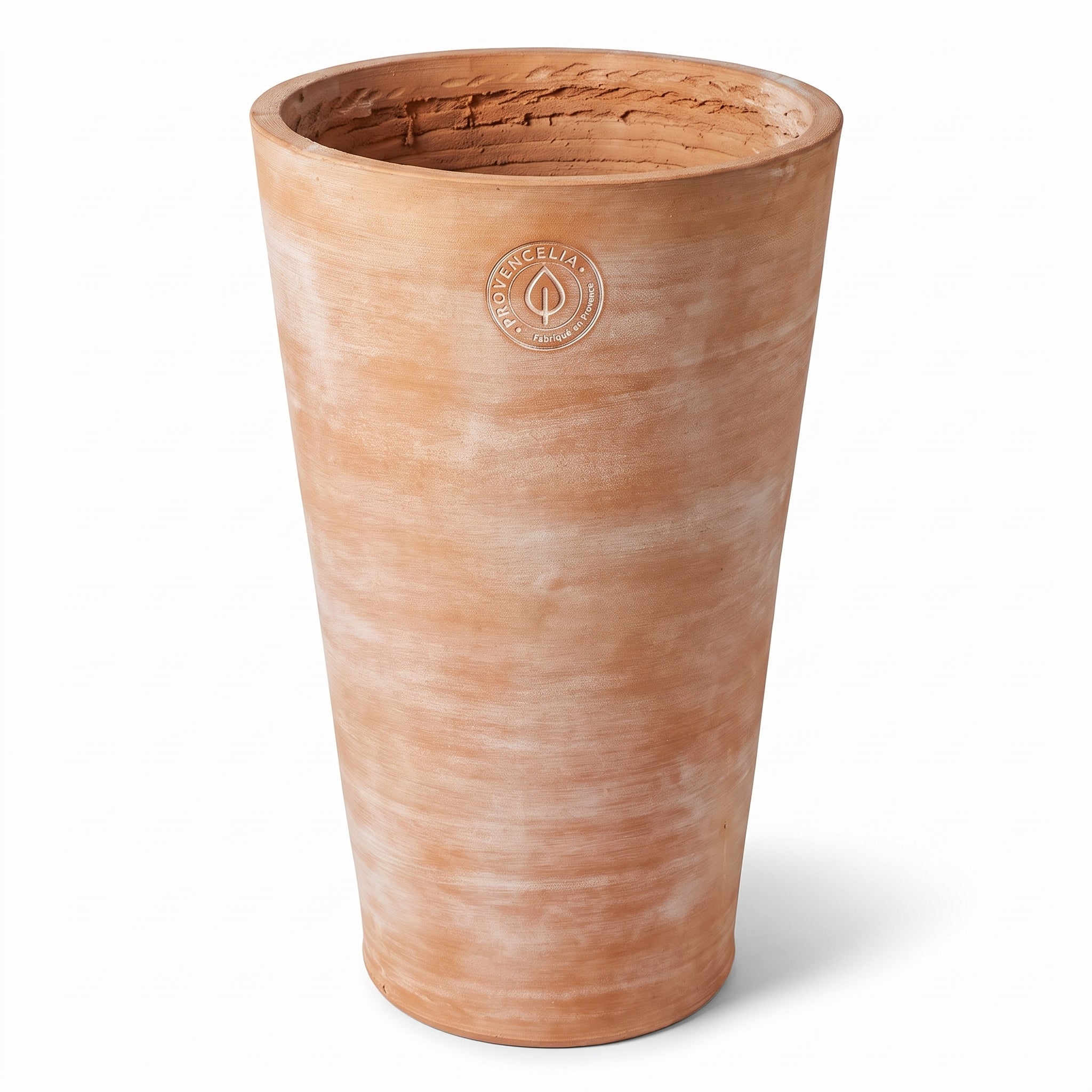 Zylindrischer Pflanzkübel MADE IN PROVENCE – Terrakotta cérusée - 2XL (55 × 90 cm)