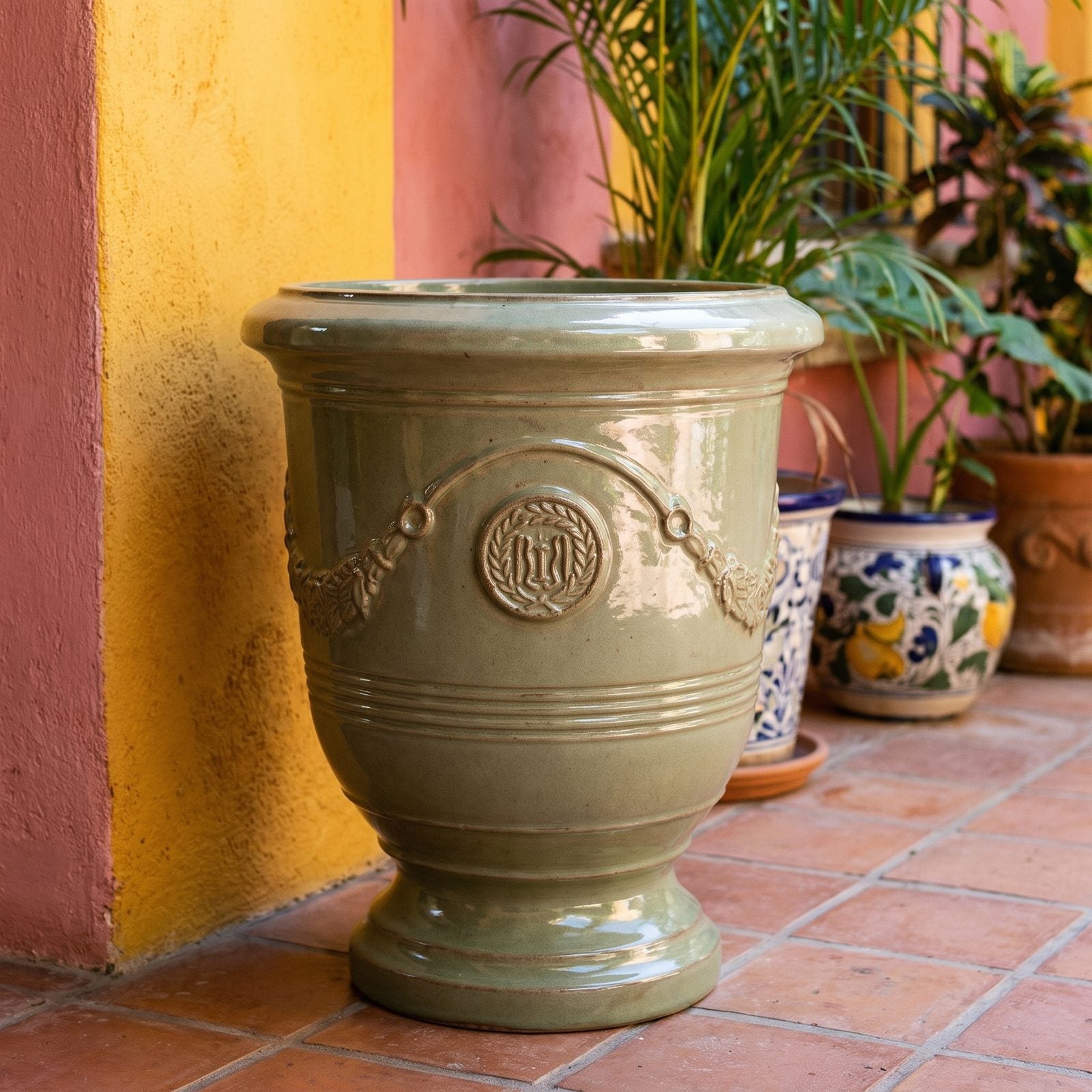 RICHELIEU Jade-Perle in der farbigen Ecke eines mexikanischen Patios