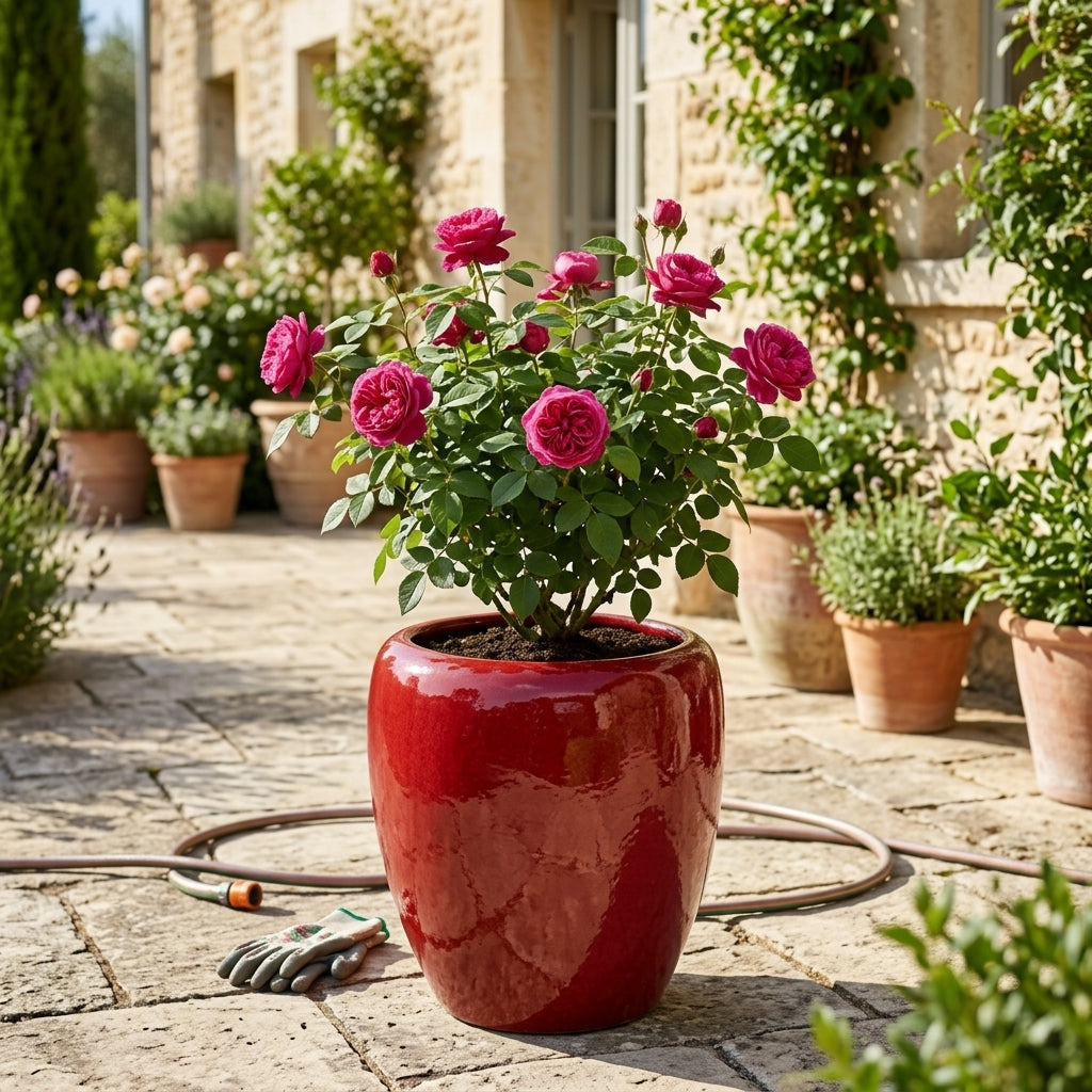 Růže v květináči — odrůdy, péče a přezimování