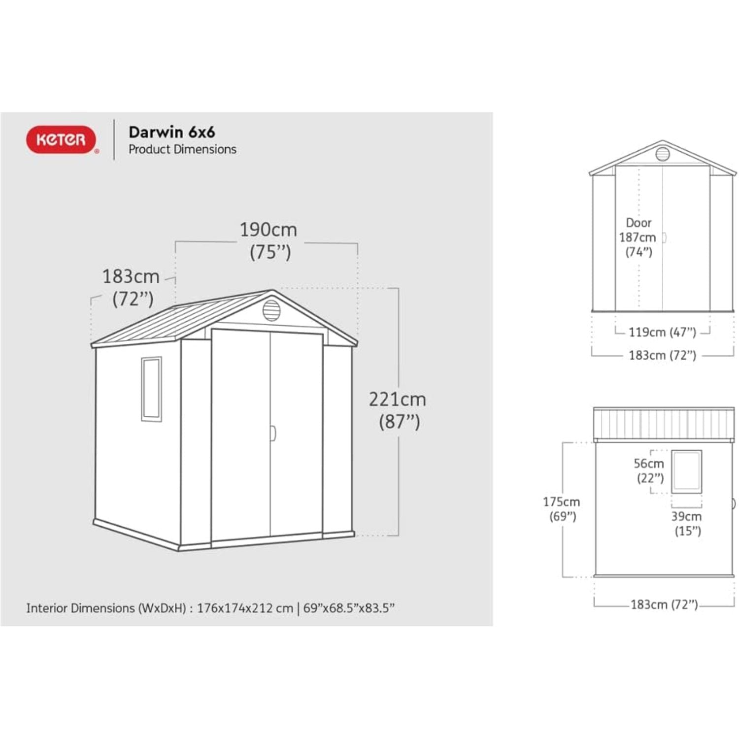 Keter Darwin 6×6 — Gartenhaus, Braun