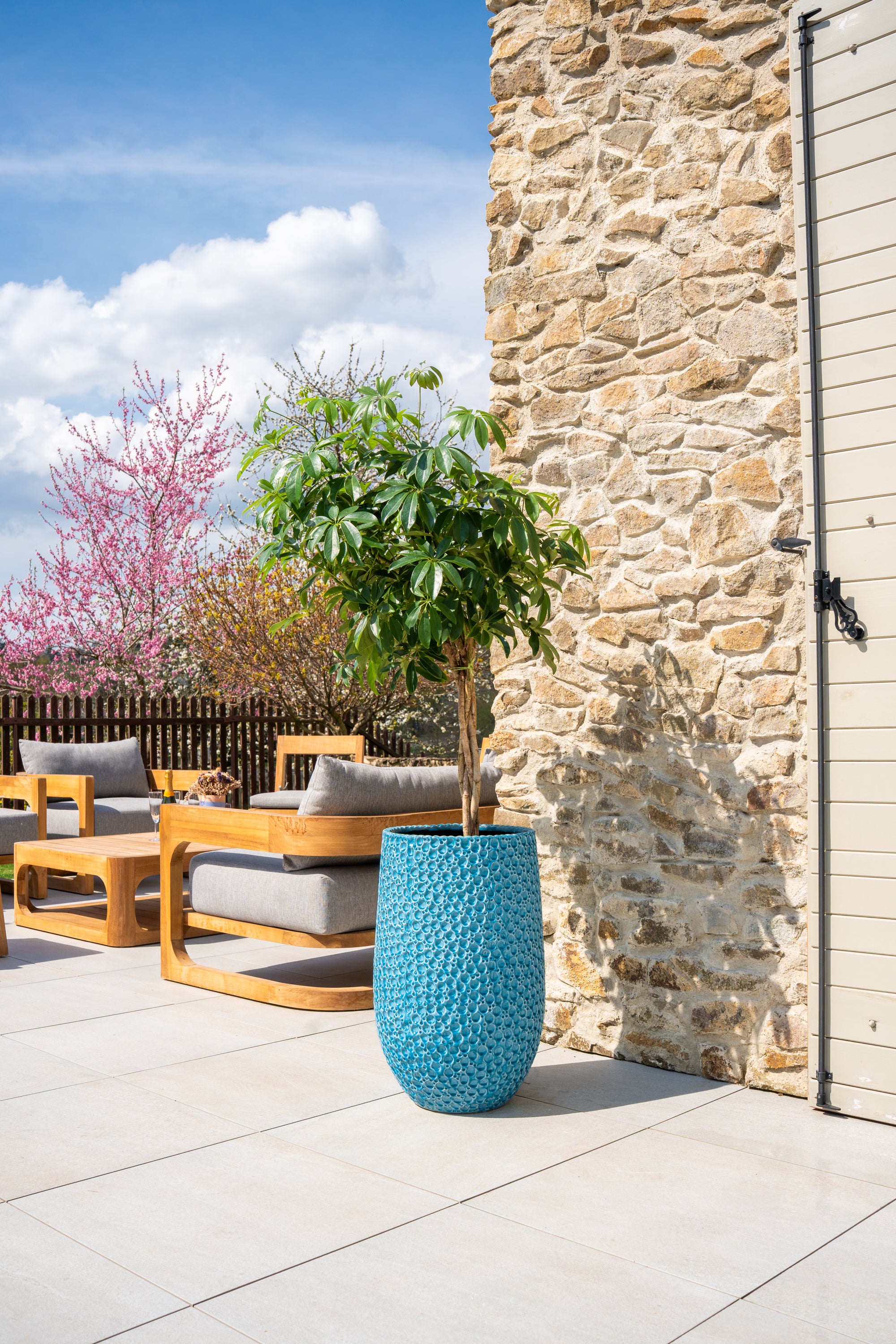 Keramischer Blumentopf Paris – Hellblau