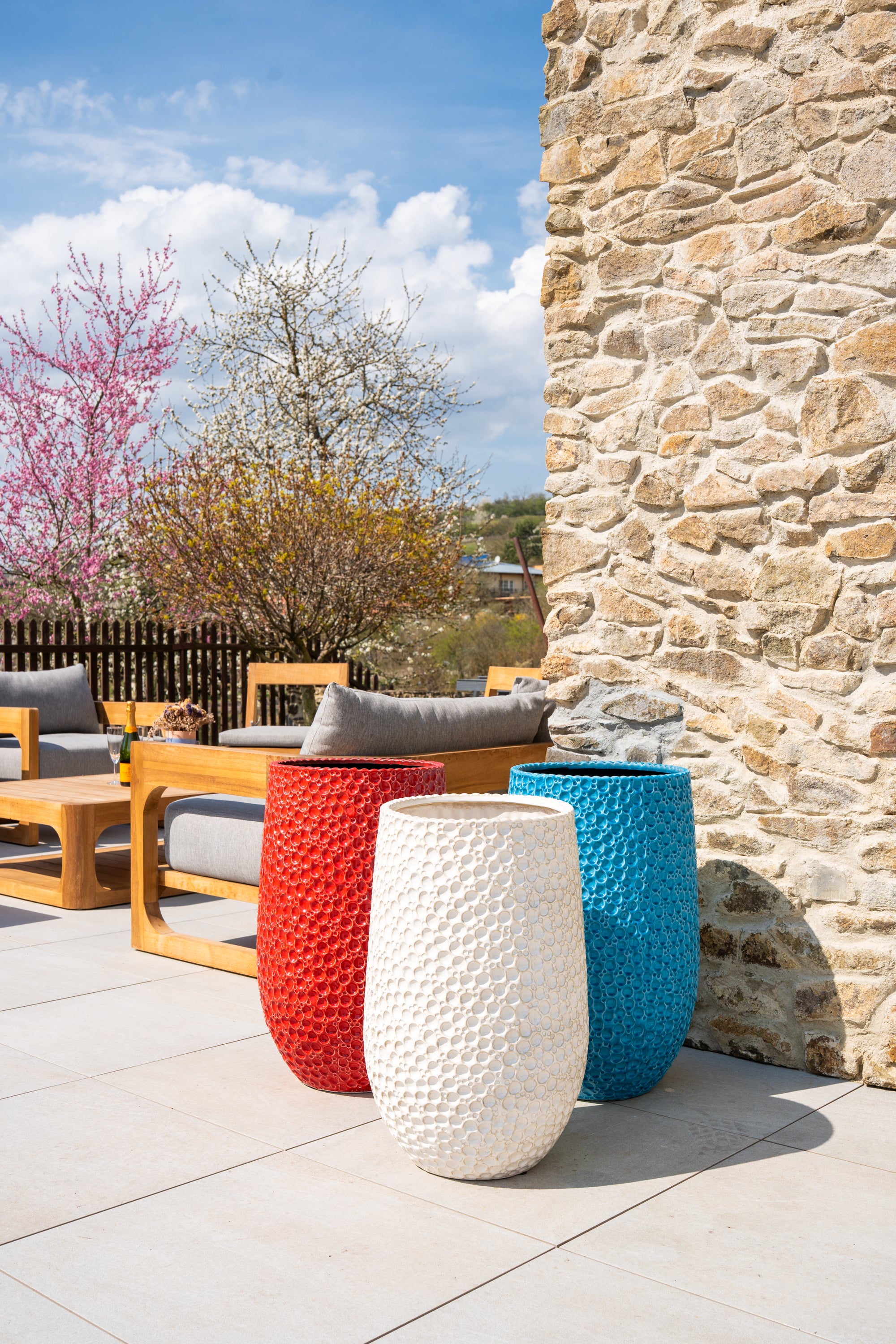 Keramischer Blumentopf Paris – Hellblau