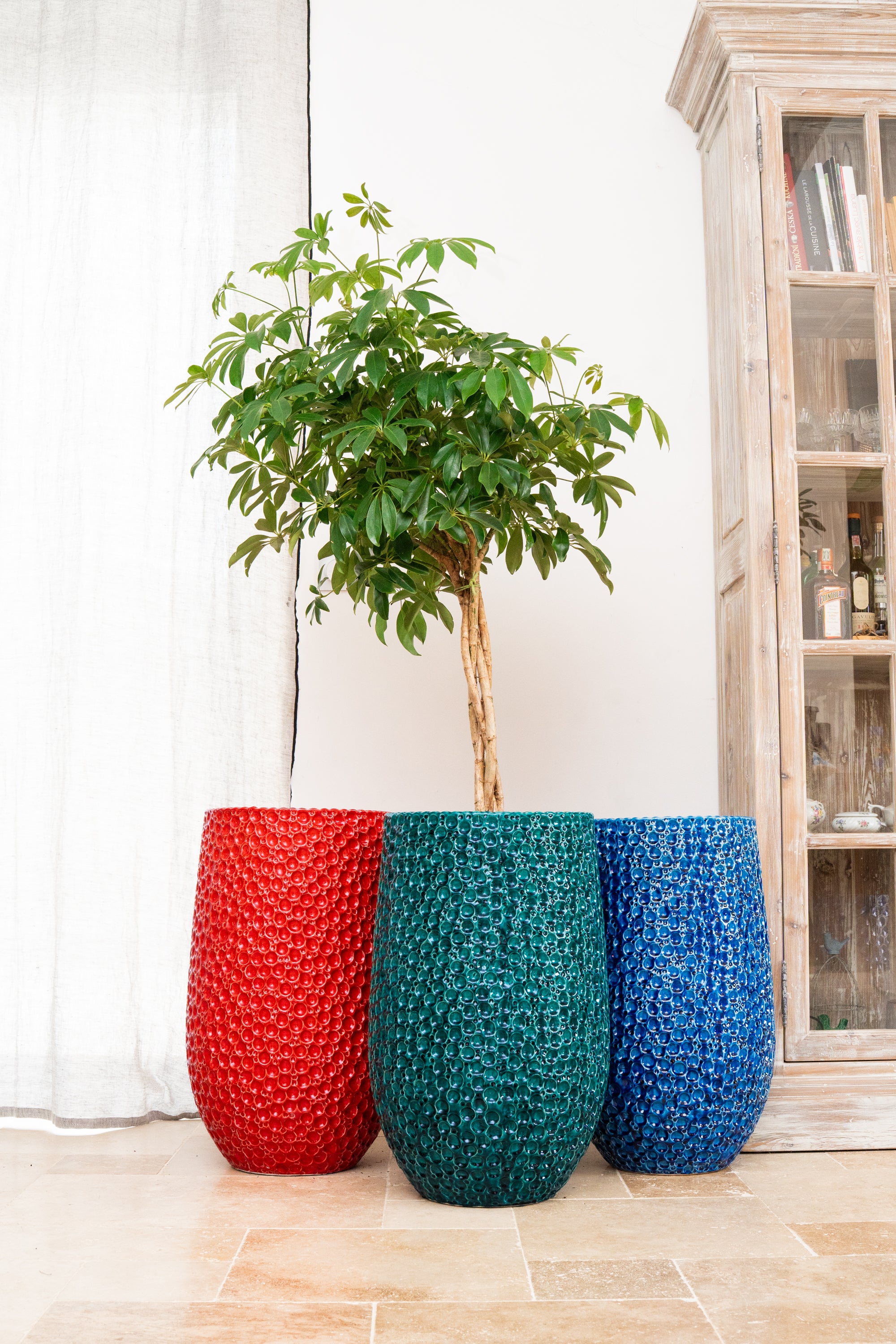 Keramik-Blumentopf Paris – Blau