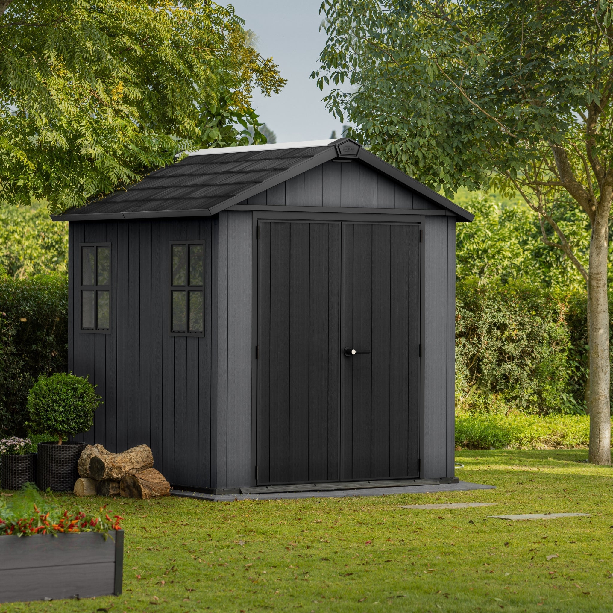 Keter Newton Plus 7×7,5 — Gartenhaus, Grau
