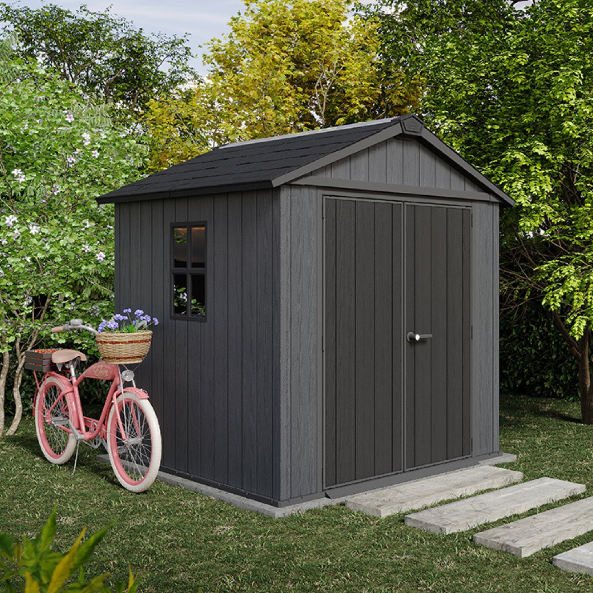Keter Newton Plus 7×7,5 — Gartenhaus, Grau