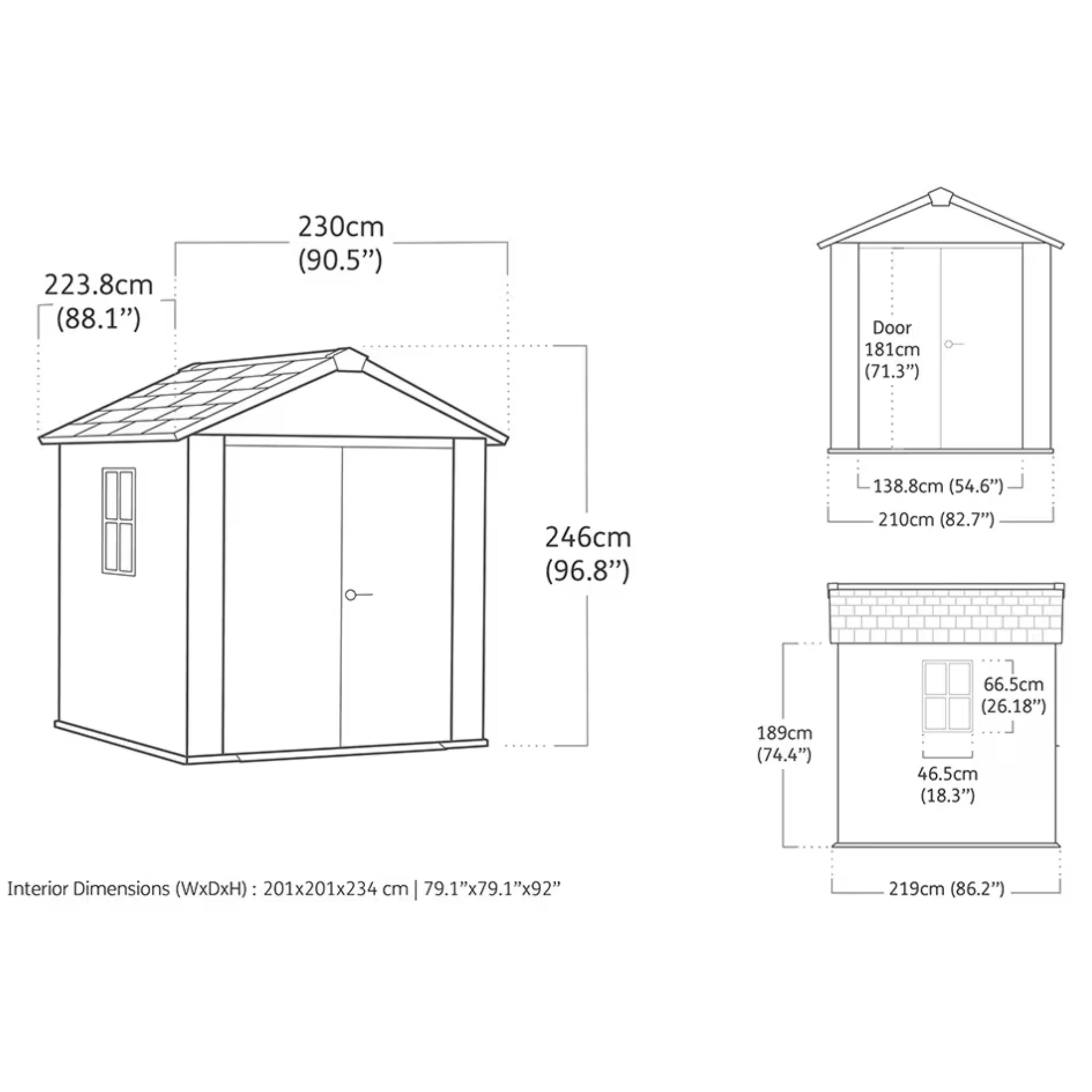 Keter Newton Plus 7×7,5 — Gartenhaus, Grau