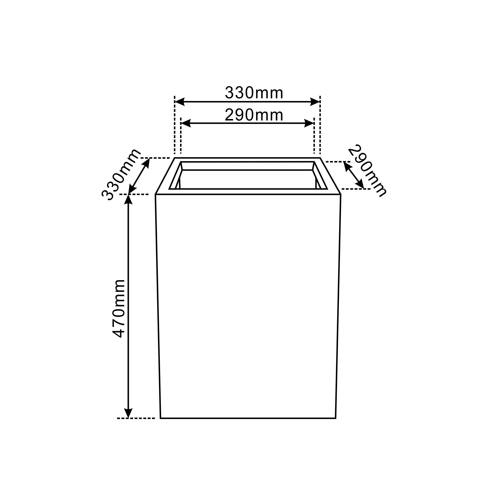 Pflanzkübel Beton Dunkelgrau 33×33×47 cm – Kubix, frostfest & robust