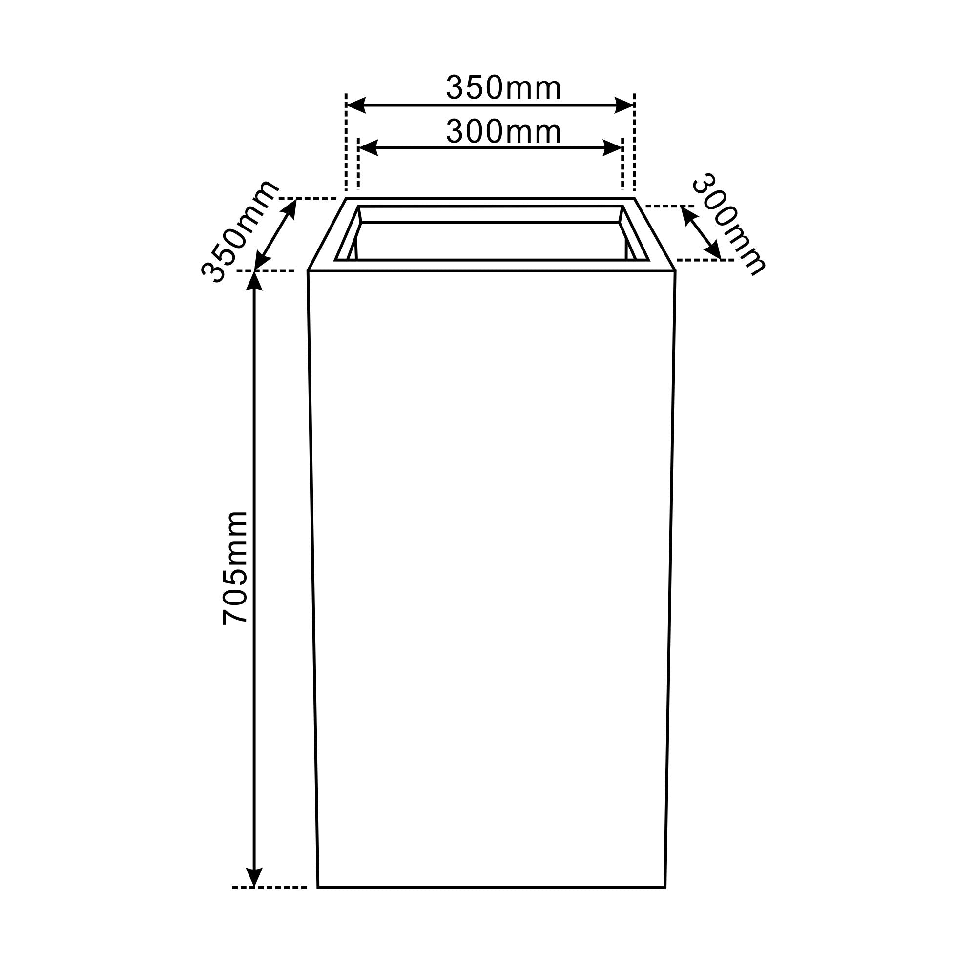 Pflanzkübel Beton Lichtgrau 35×35×70 cm – Kubix, frostfest & robust