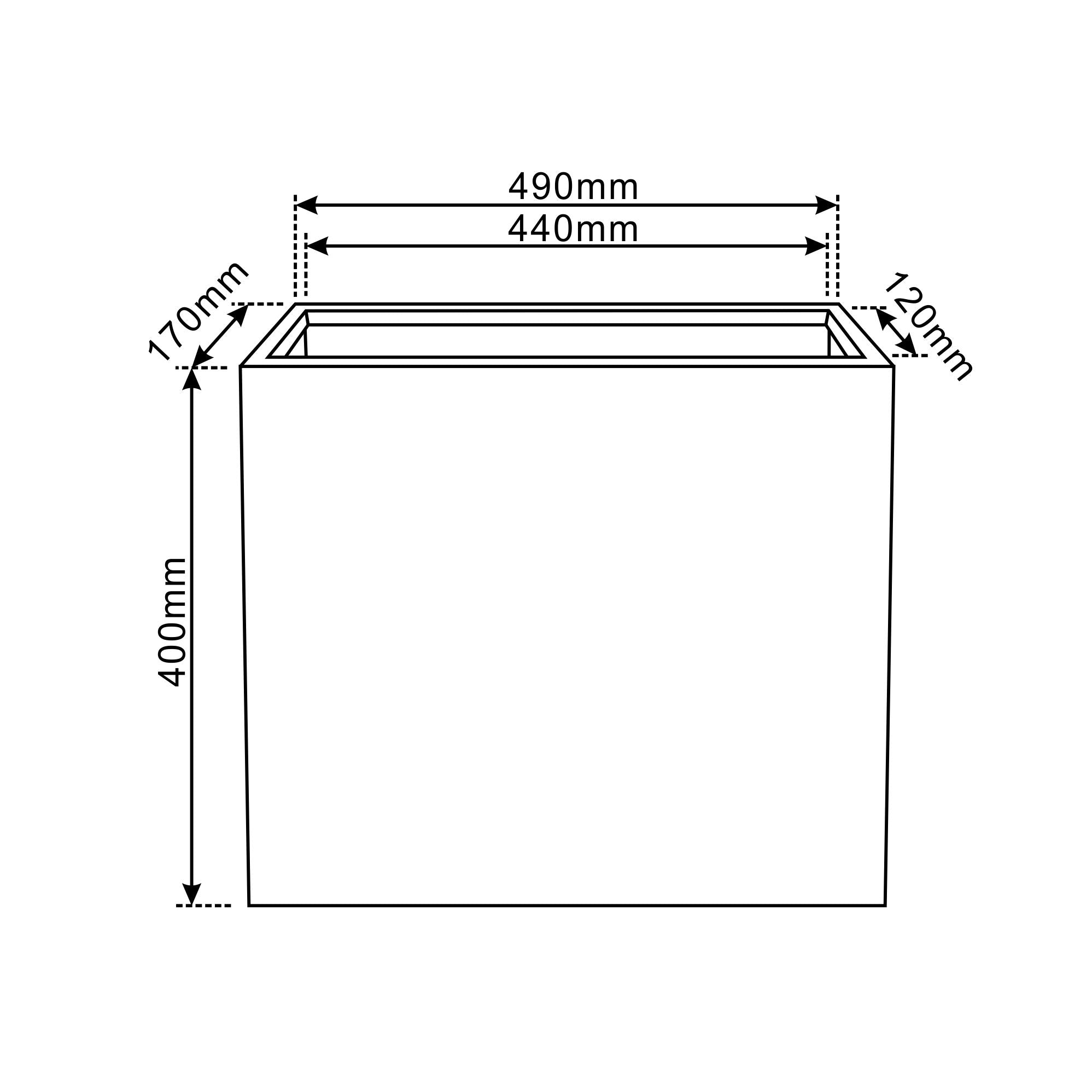 Pflanzkübel Beton Hellgrau 49×17×40 cm – Horizon, frostfest & robust