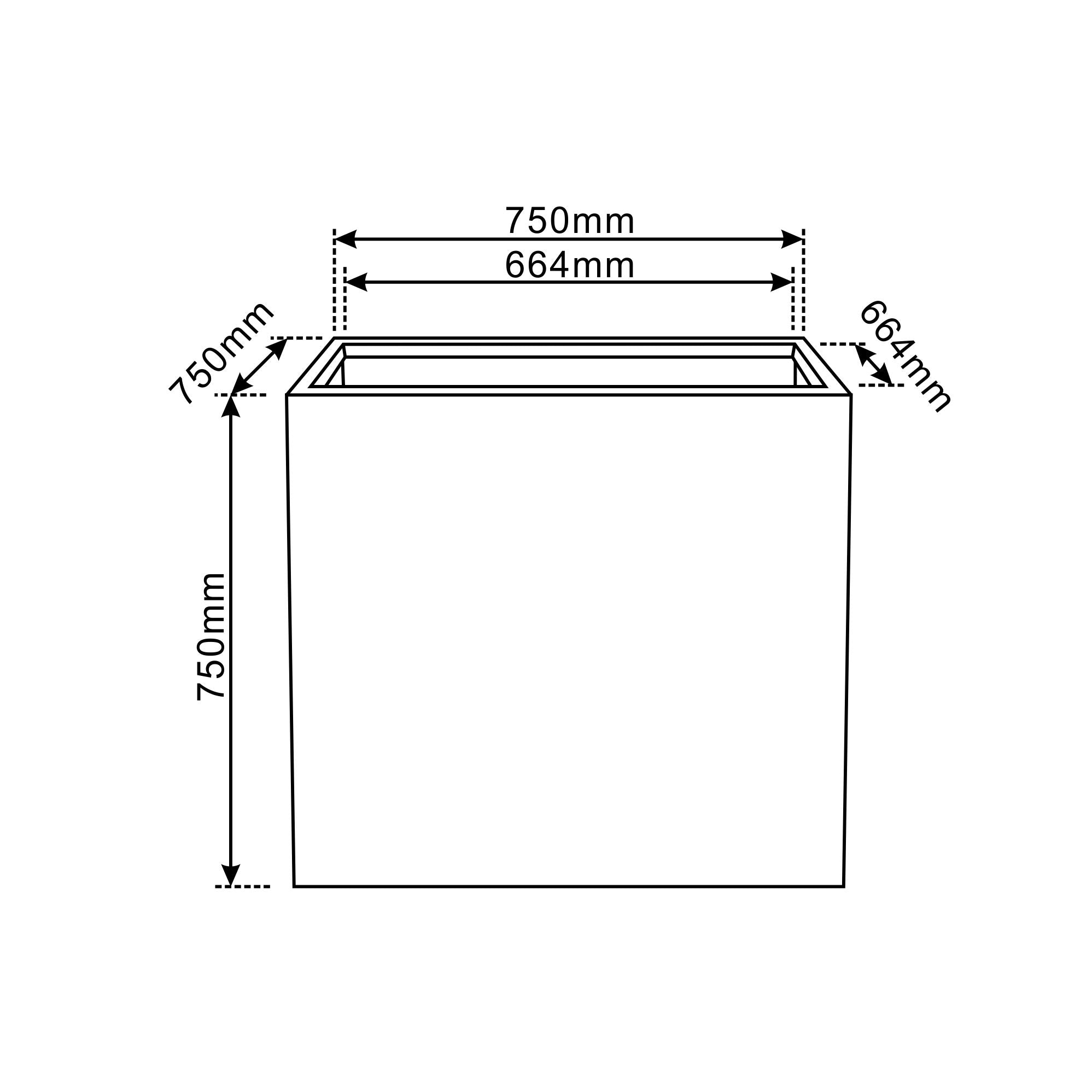 Pflanzkübel Beton Lichtgrau 75×75×75 cm – Kubix, frostfest & robust