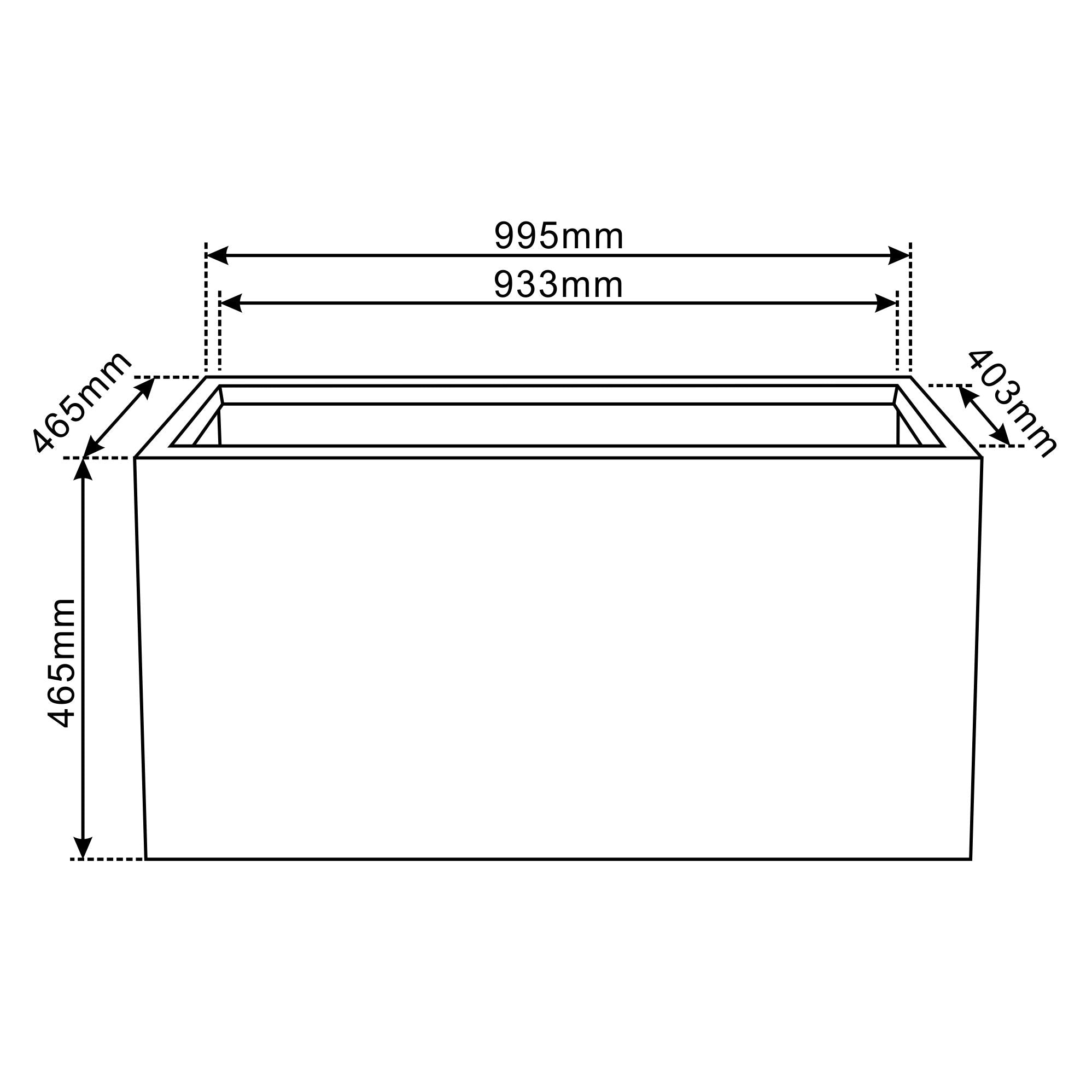 Pflanzkübel Beton Hellgrau 99×46×46 cm – Horizon, frostfest & robust