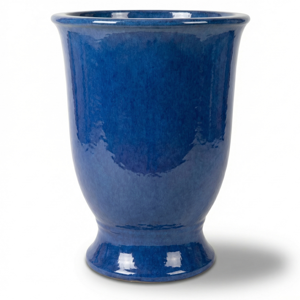 Keramik-Pflanzkübel ARTHUR - Meeresblau - XL: 42 x 52 cm
