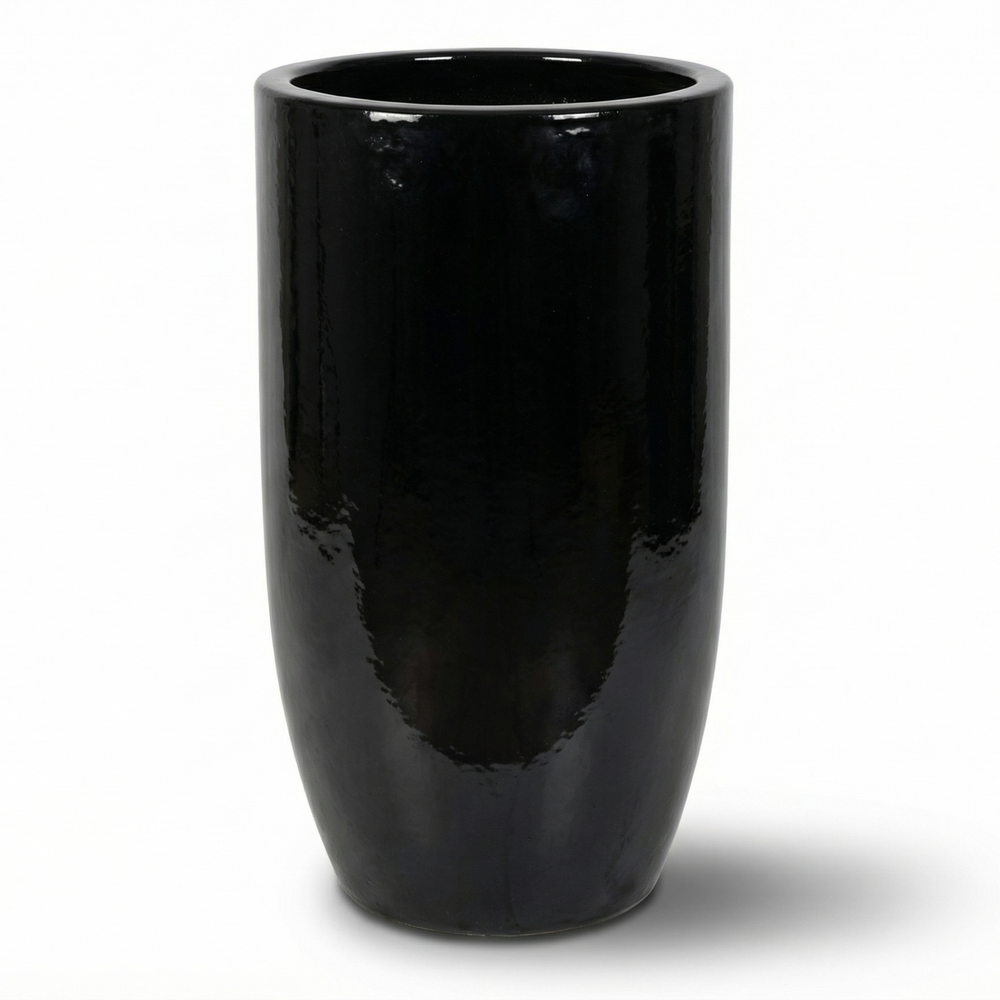 Keramik-Pflanzkübel ATHENA - Schwarz - XL (31 x 70 cm)