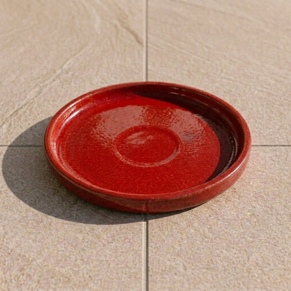 Pflanzkübel-Untersetzer – Tiefrot (Ø 20–40 cm)