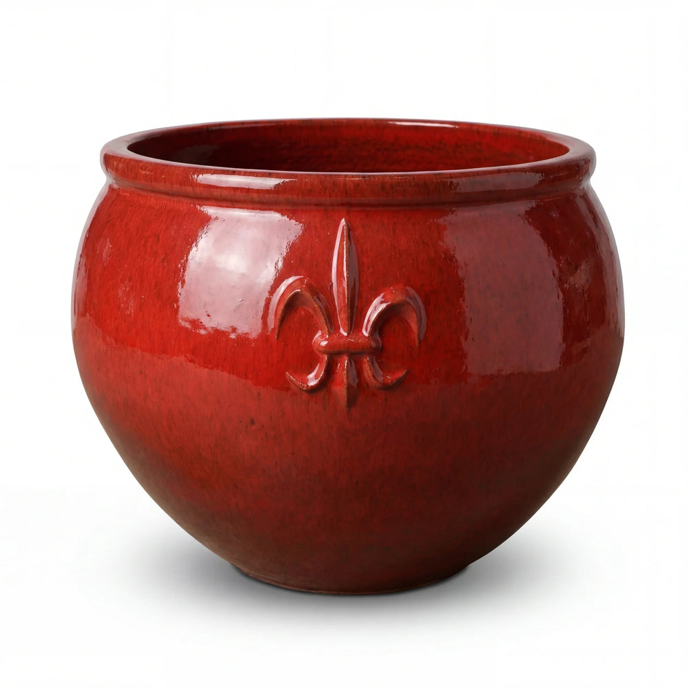 Keramik-Pflanzkübel Clovis - Tropisches Rot - XL (53 cm x 43 cm)