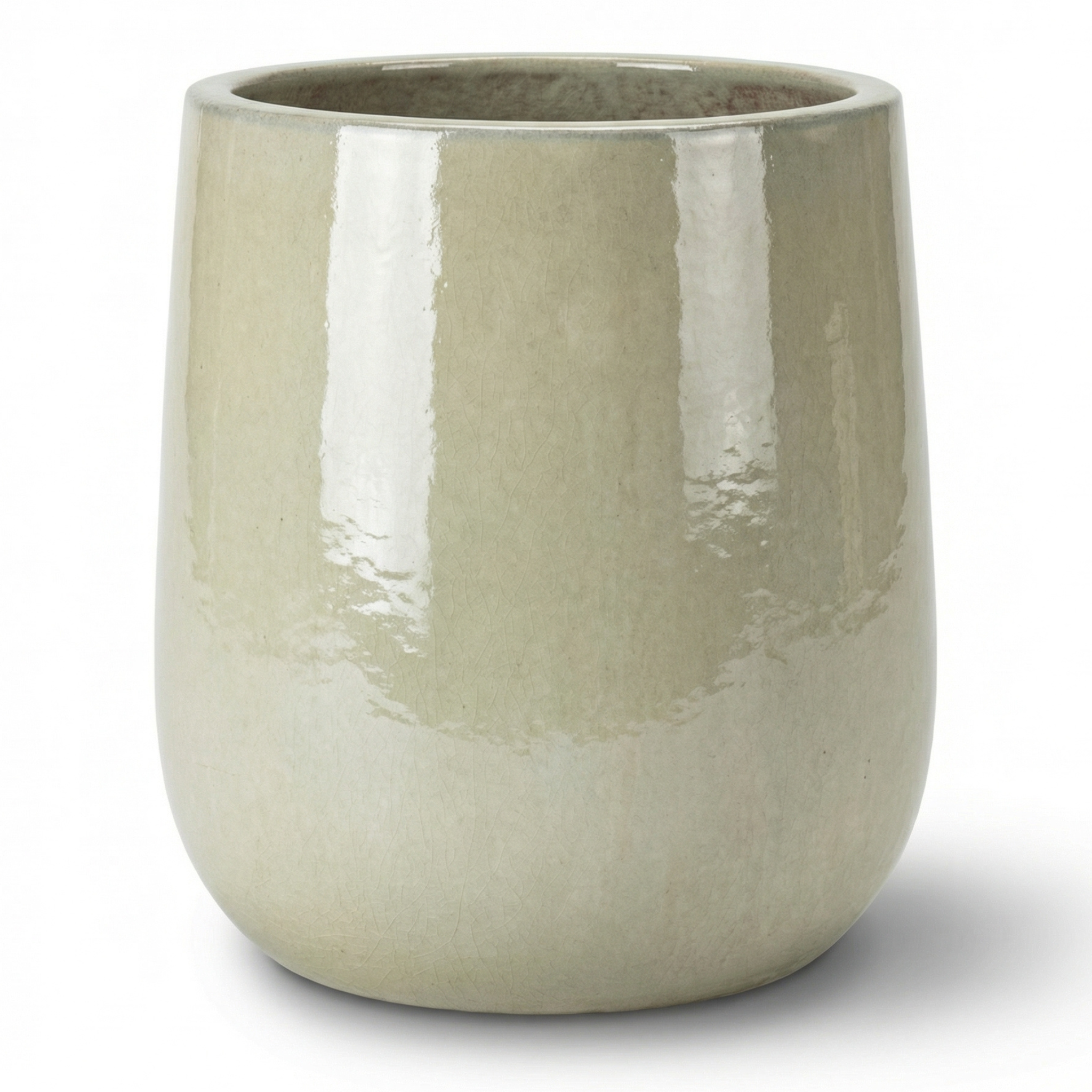 Keramischer Blumentopf DIANE Perlová – Provencelia, handgefertigt, frostbeständig