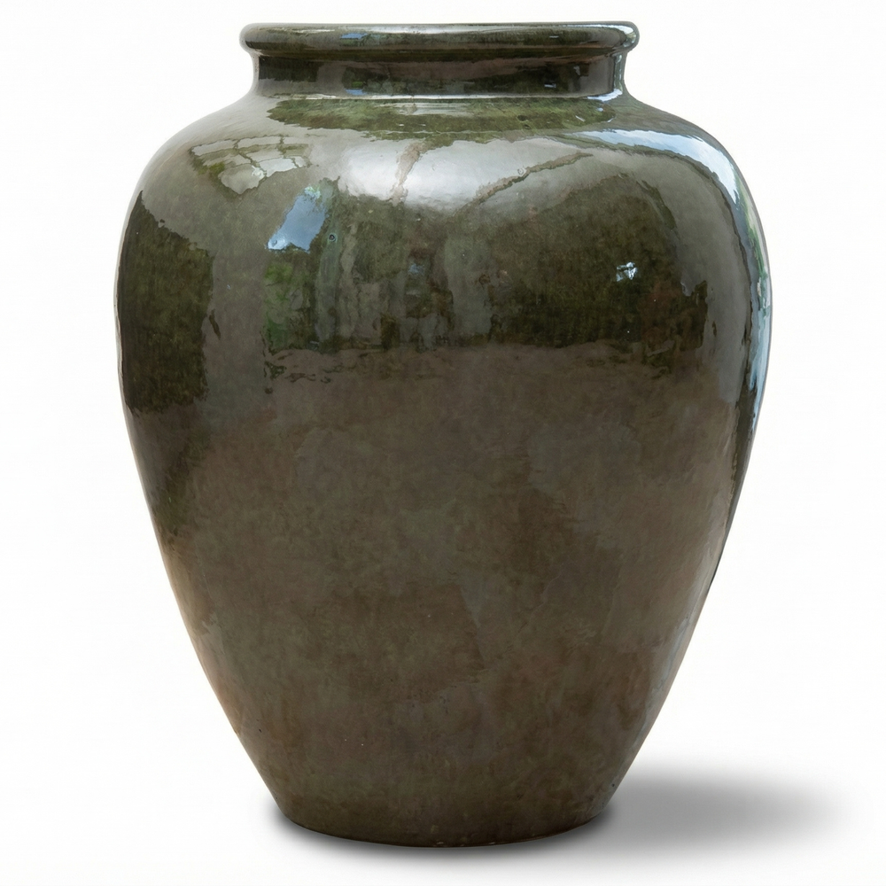 Keramik-Pflanzkübel DIONYSOS - Tropengrün - (50 x 65 cm)