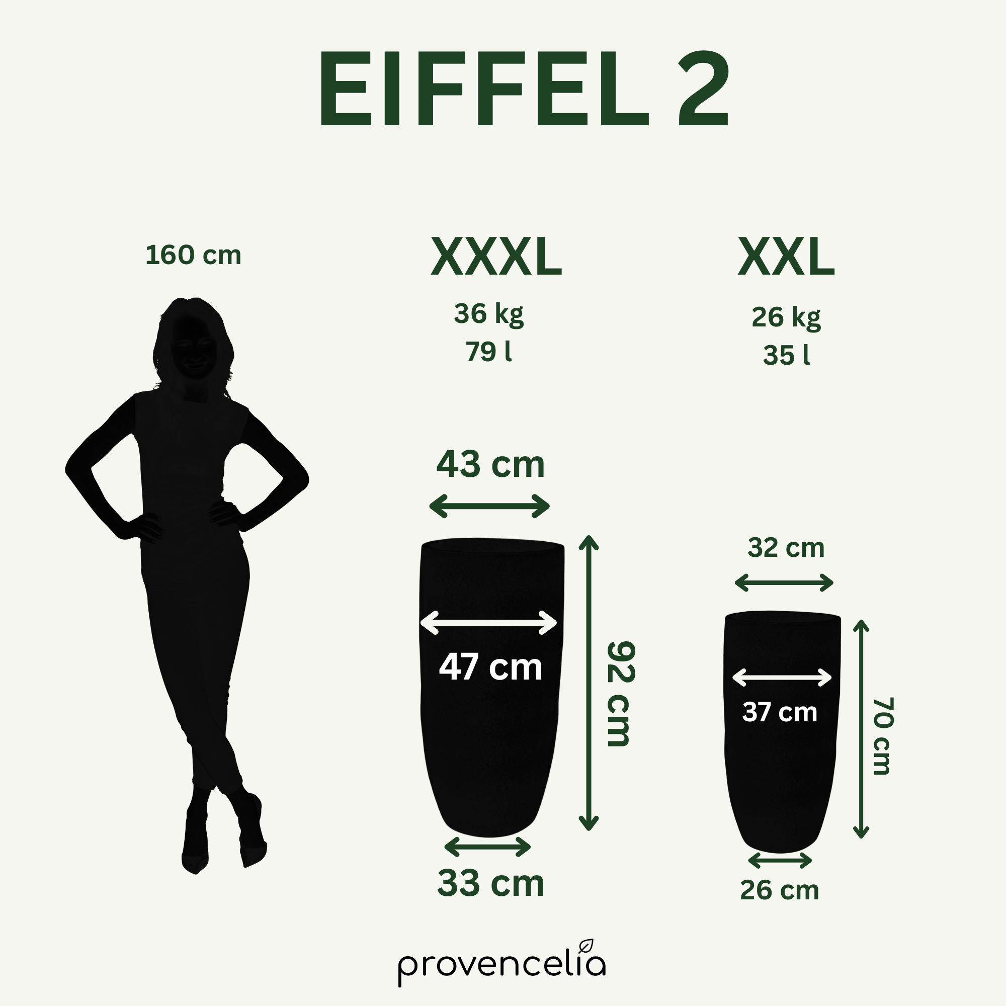 Hoher Keramik-Blumentopf Eiffel2 – Olivgrün – handgefertigter Blumentopf