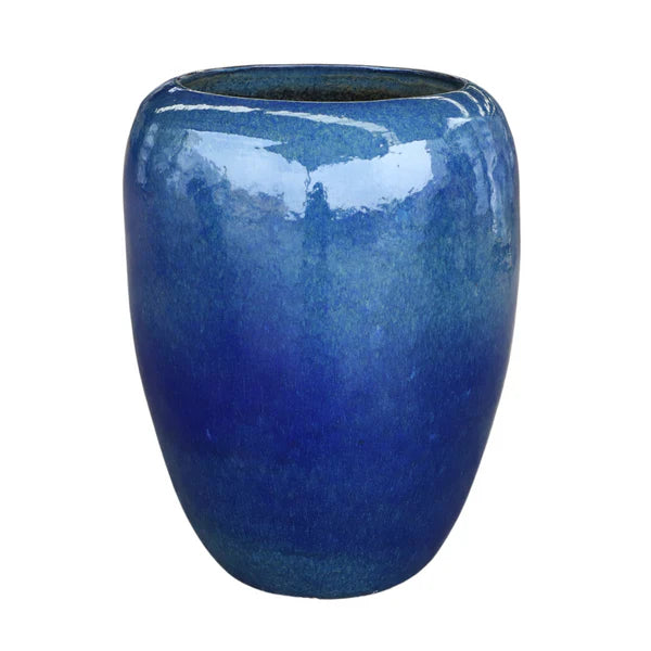 Keramik-Pflanzkübel GALILEE - Azurblau - XL (40 cm x 50 cm)